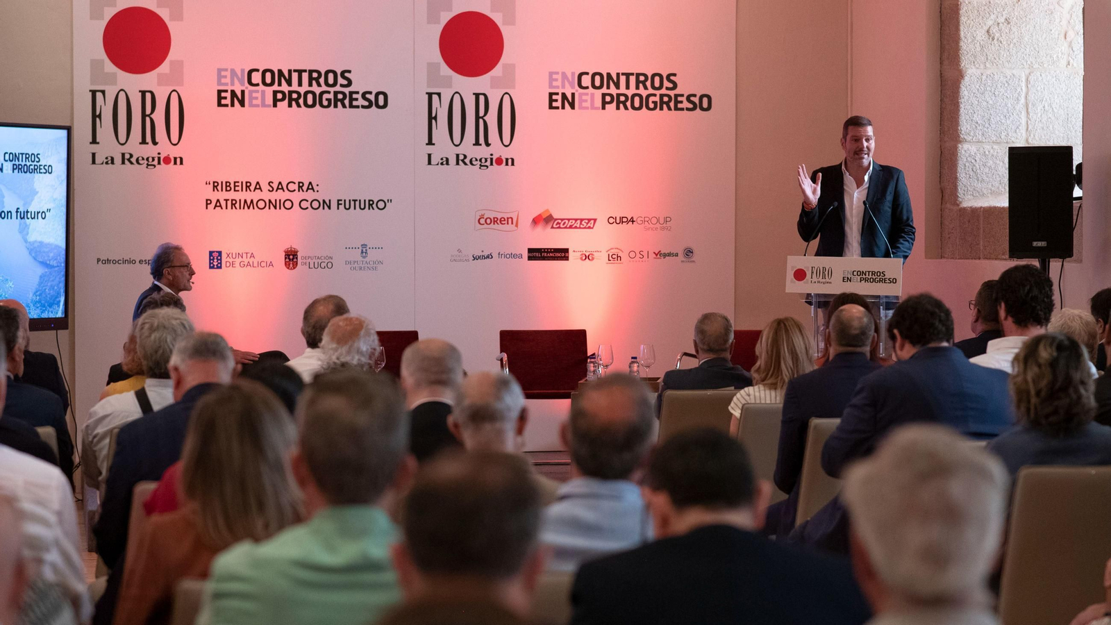 El discurso de José López Campos, conselleiro de Cultura, Lingua e Xuventude, en el que destacó los distintos valores de la Ribeira Sacra y por qué es la zona paisajística por excelencia de toda Galicia.