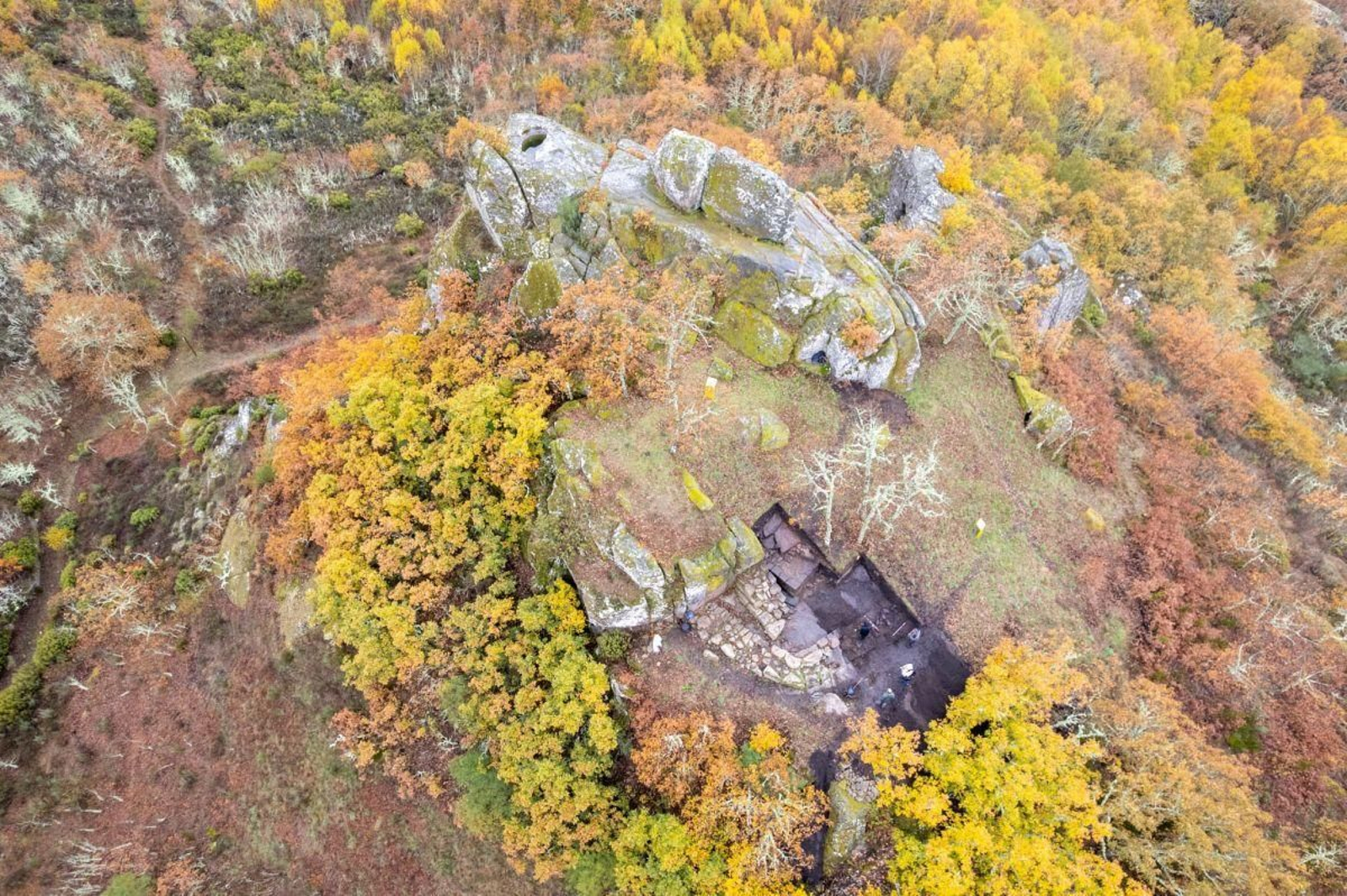 Imagen aérea del Castelo da Picoña, en Calvos de Randín.
