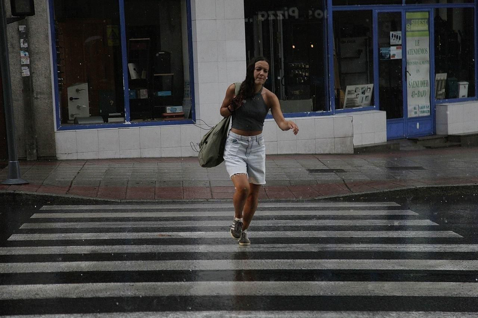 A la carrera para no mojarse