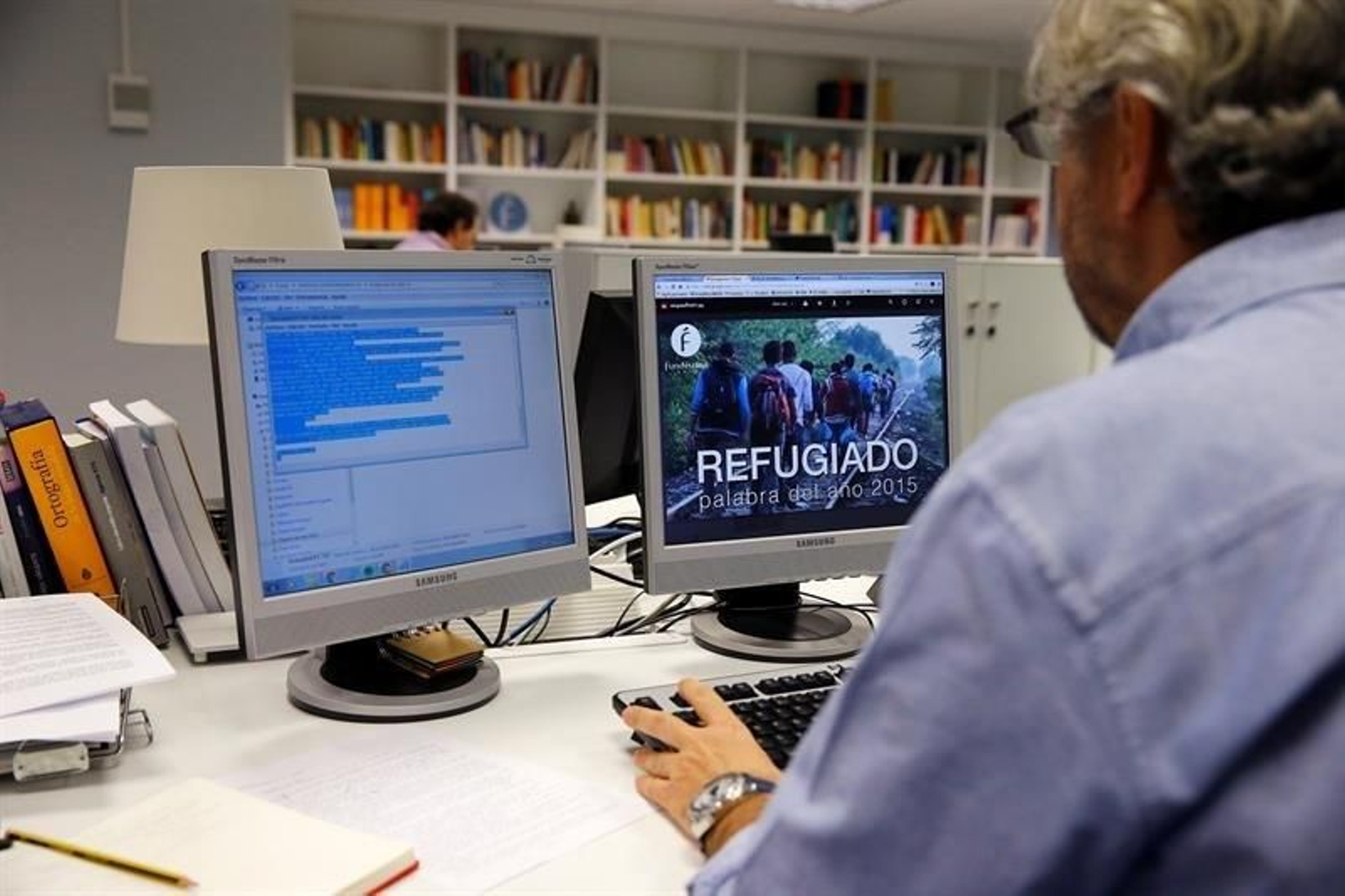 La palabra "refugiado", elegida como la palabra del año 2015.