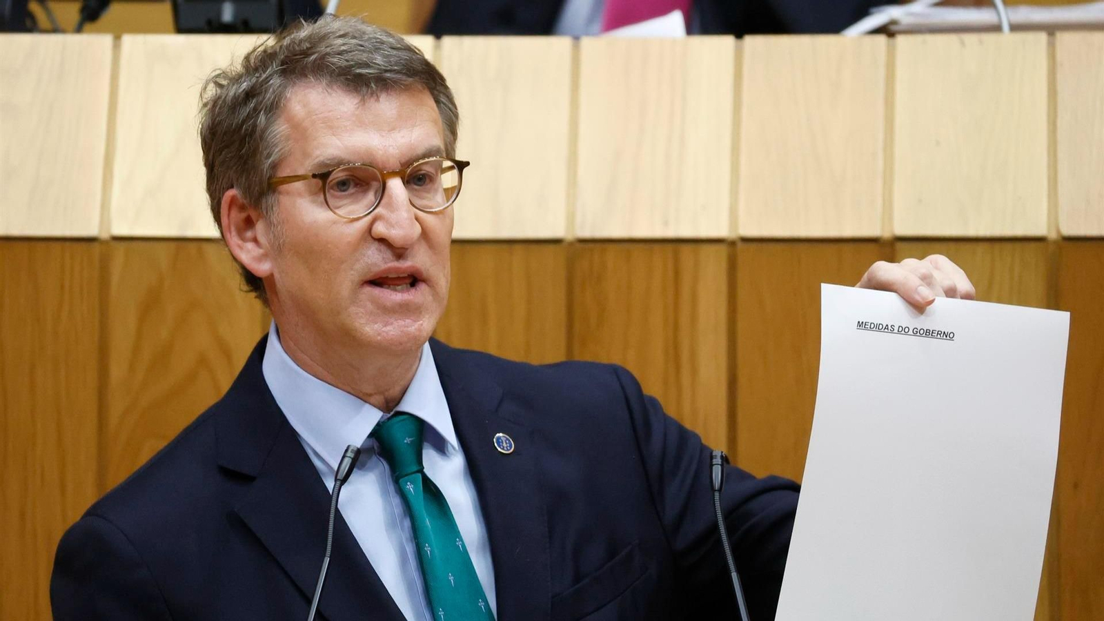 Núñez Feijóo, durante su intervención en el pleno.