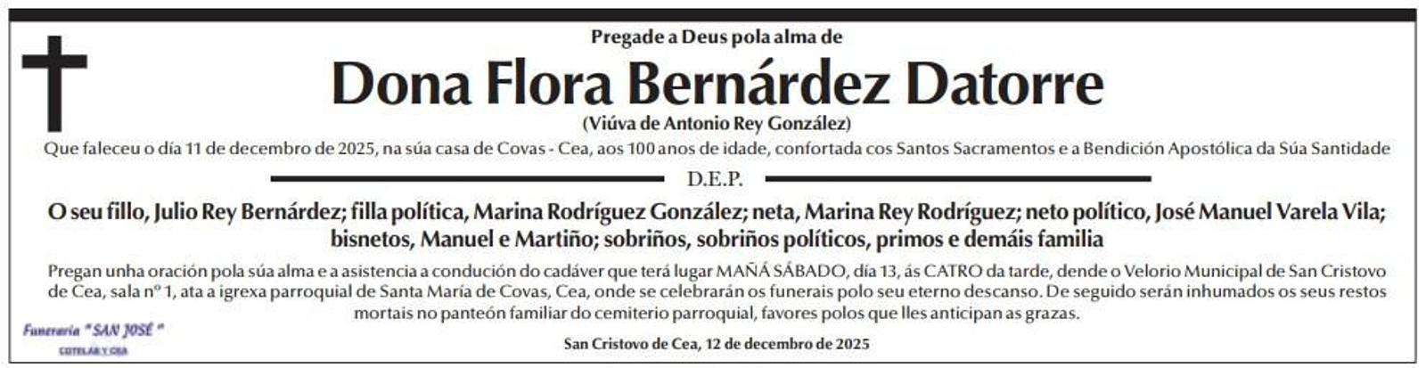 Las esquelas de hoy, viernes 12 de diciembre.