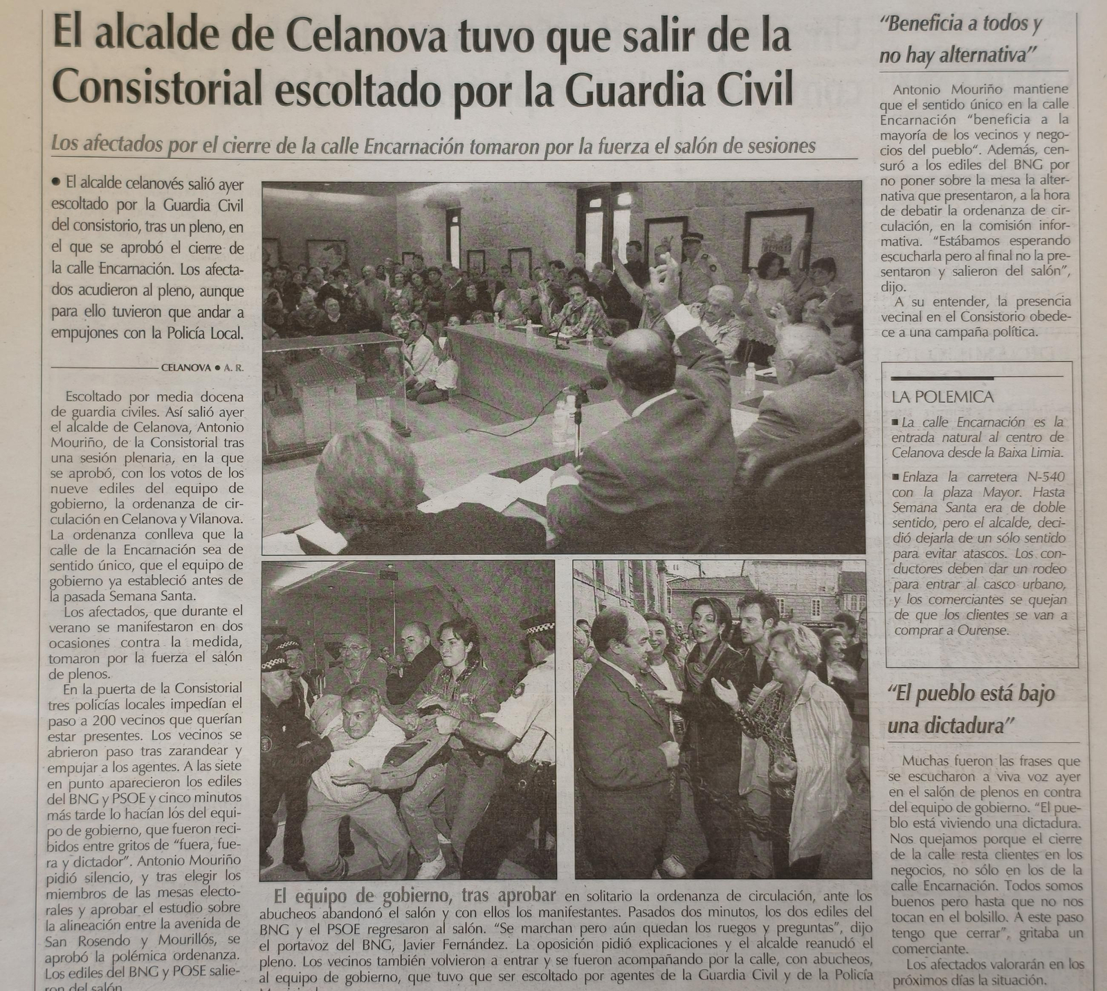 Noticias escaneadas del periódico La Región del 26 de septiembre del 2001.