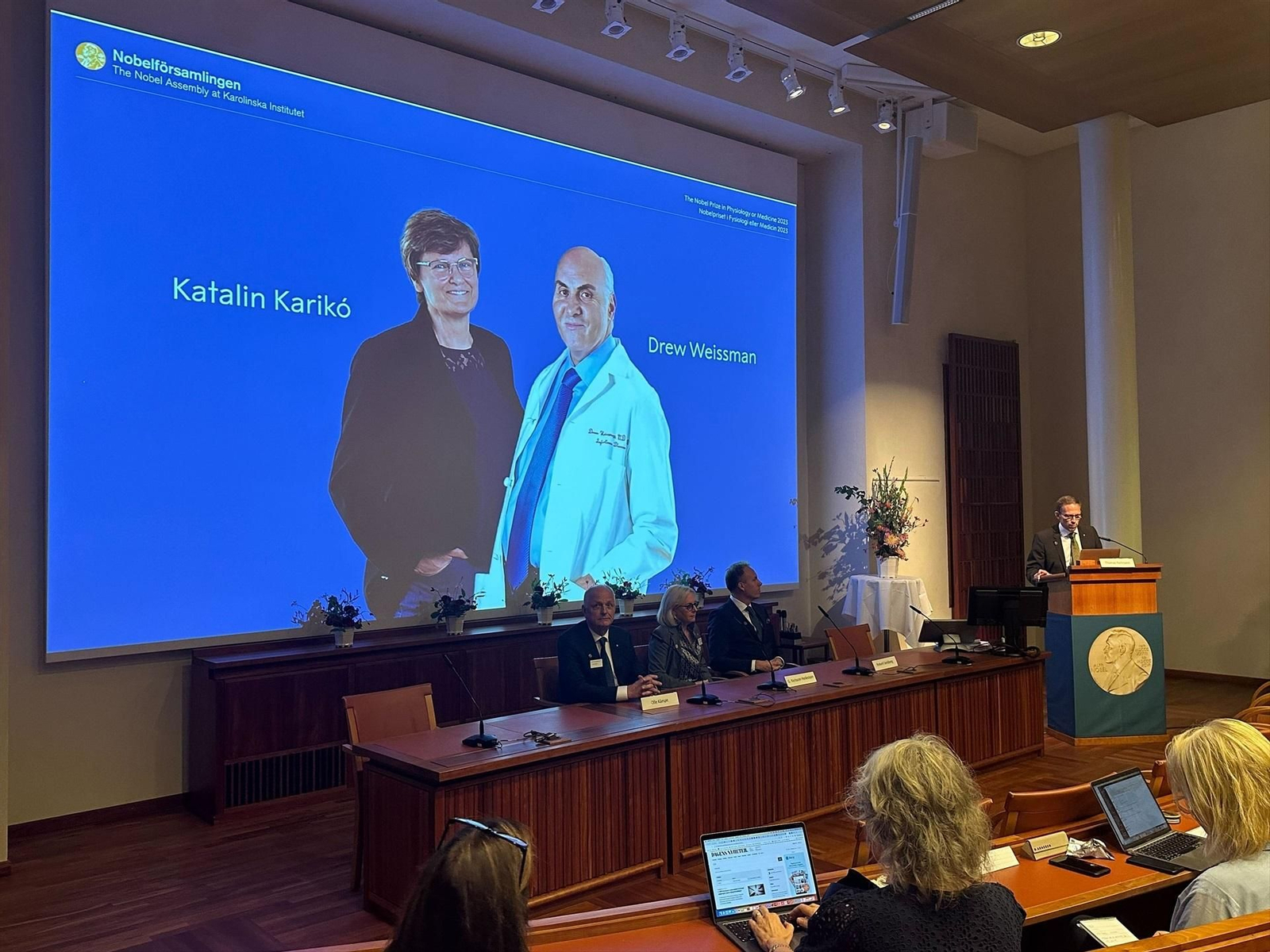 Anuncio del Nobel de Medicina. // Europa Press