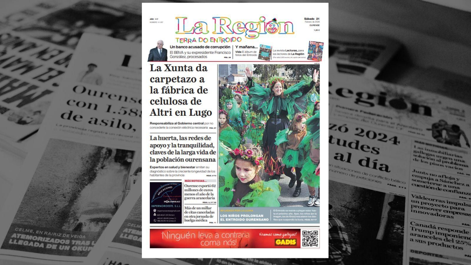 Los titulares de La Región de este viernes, 21 de febrero