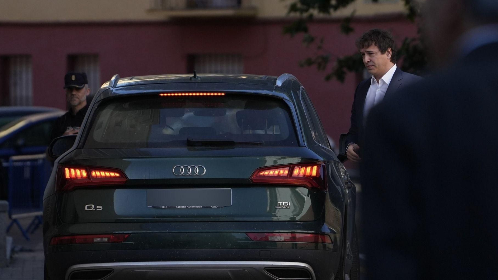 David Sánchez, a su llegada a la Audiencia de Badajoz.