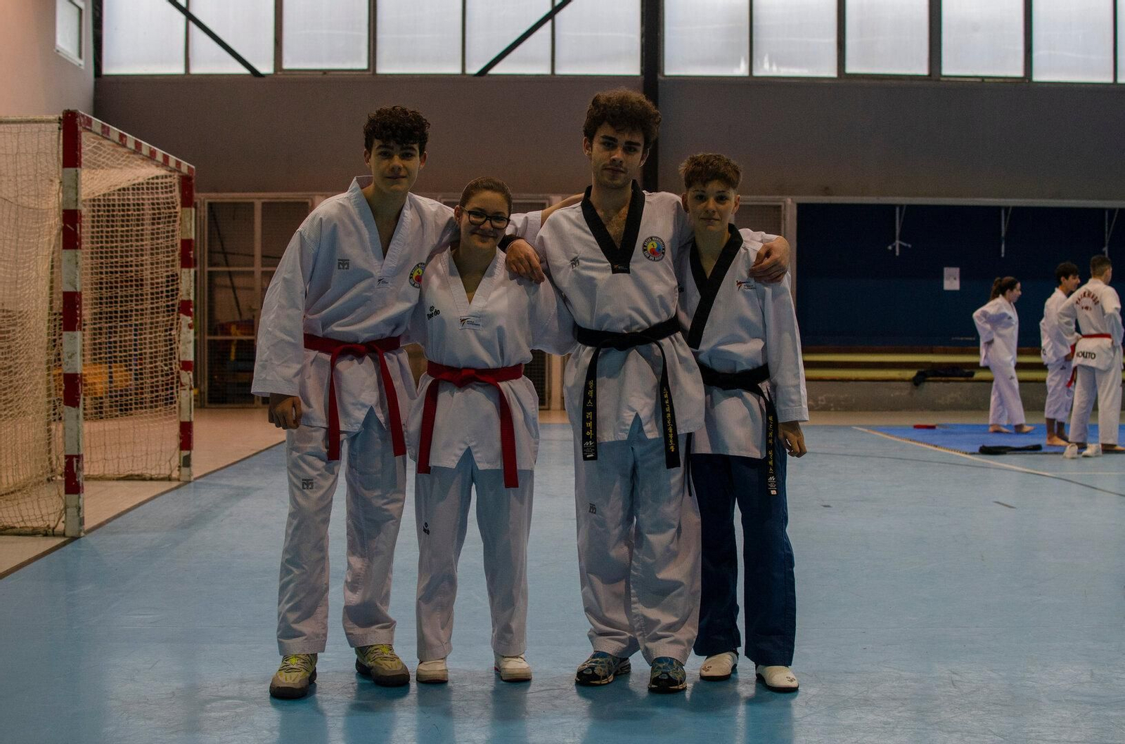 Andrea, Álex, Antía y Mario, del Sam Mu Dojang.
