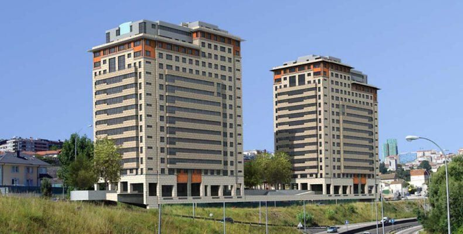 Las torres de Gran Vía, en el ámbito de Freixeiro.