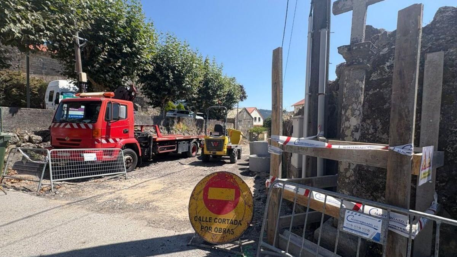 Los trabajos en marcha de transformación de San Martiño, en Moaña.