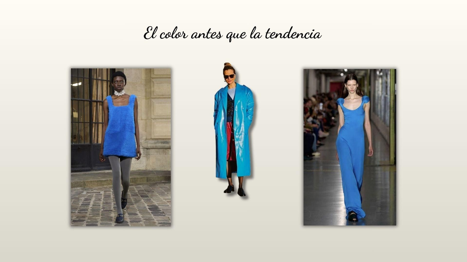 Tonalidad de azul cerúleo, un color situado entre el azul cielo y matices verdosos que se ha convertido en símbolo del efecto de goteo en la industria de la moda.