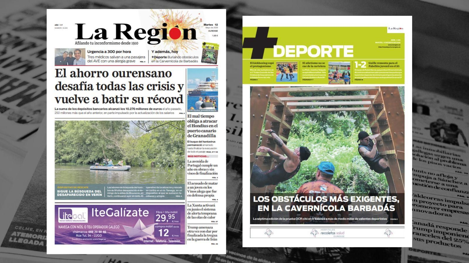 Los titulares de La Región de este martes, 12 de mayo