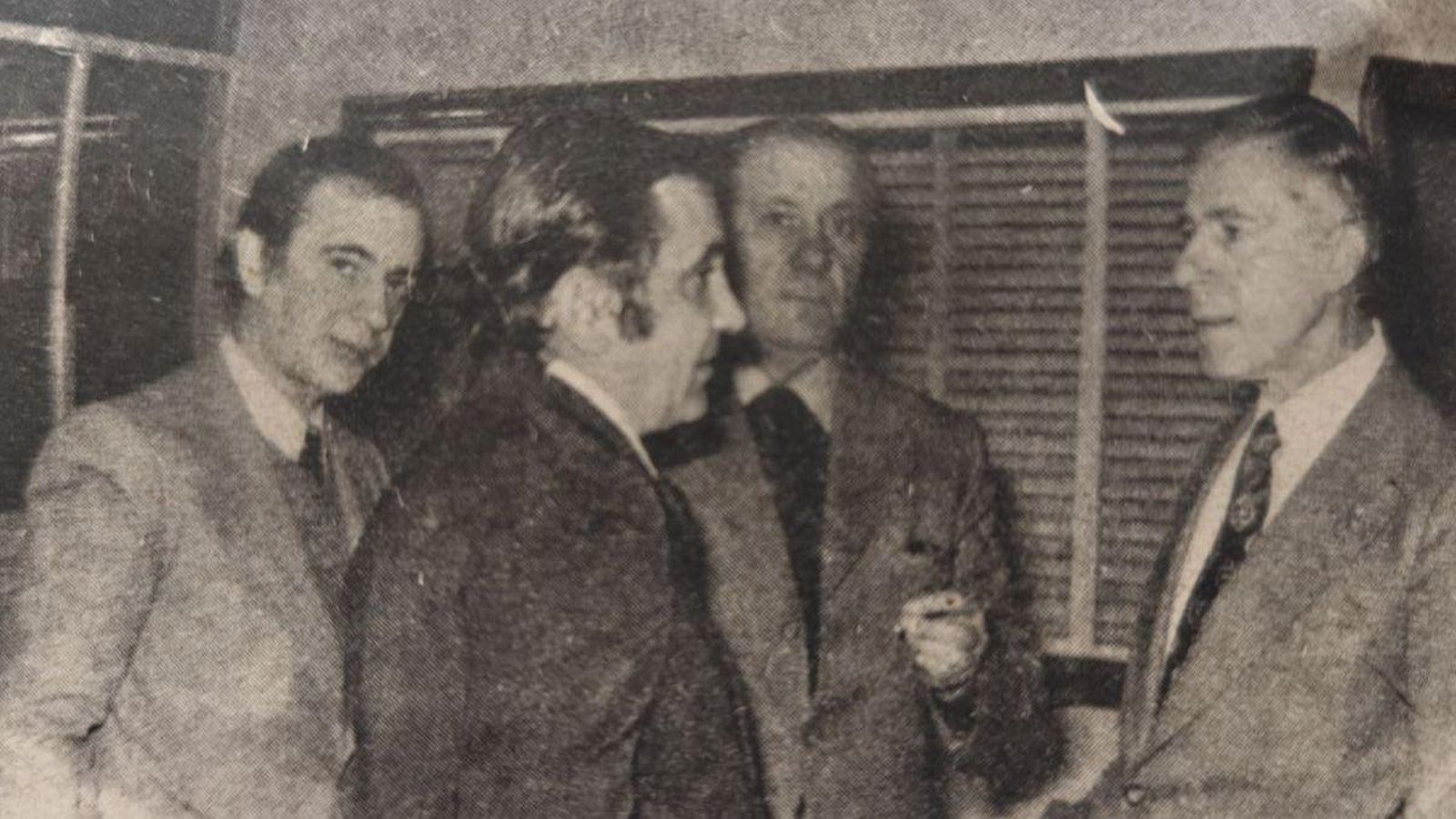 De izquierda a derecha: el señor Valencia Sotelo, don José Luis Outeiriño, don Alejandro Outeiriño y el señor Traveso Bello.