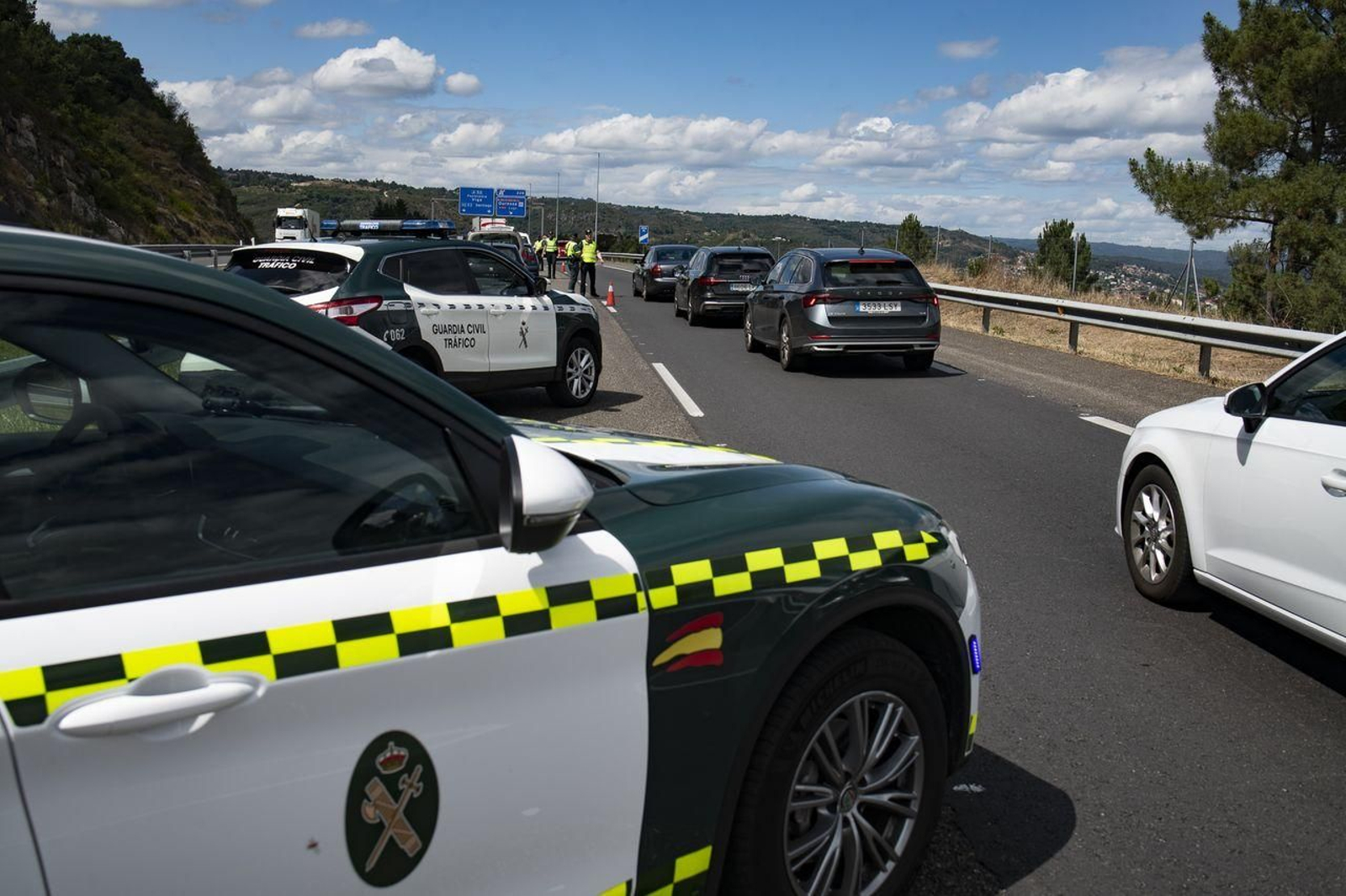 Control de la Guardia Civil en Ourense (Foto: Xesús Fariñas)
