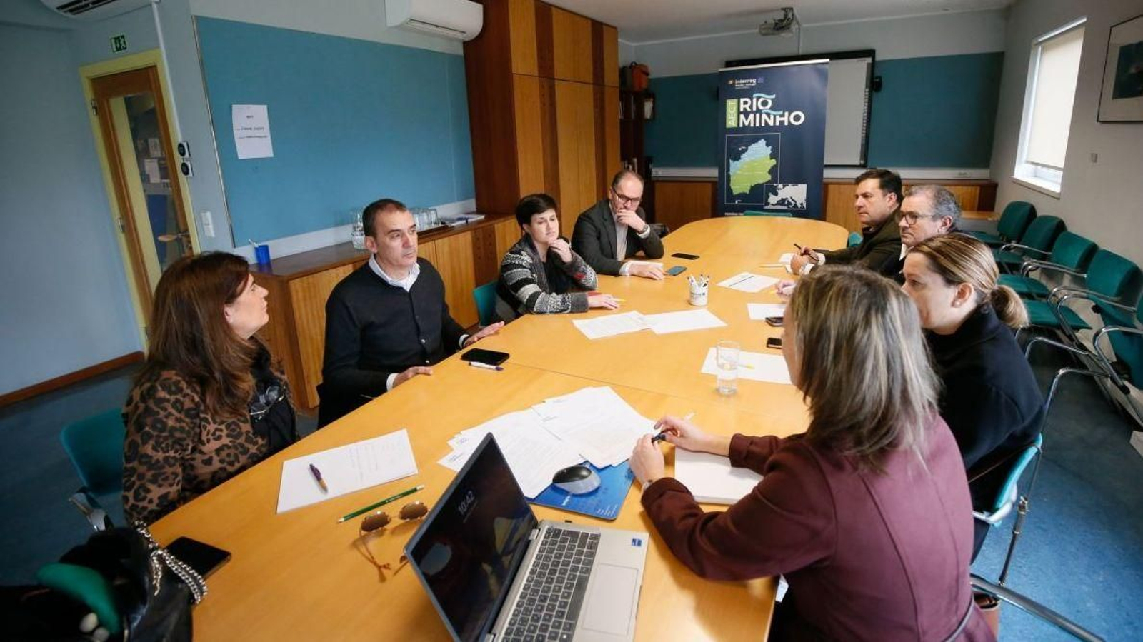 Un instante de la reunión de los representantes de la AECT Río Miño.