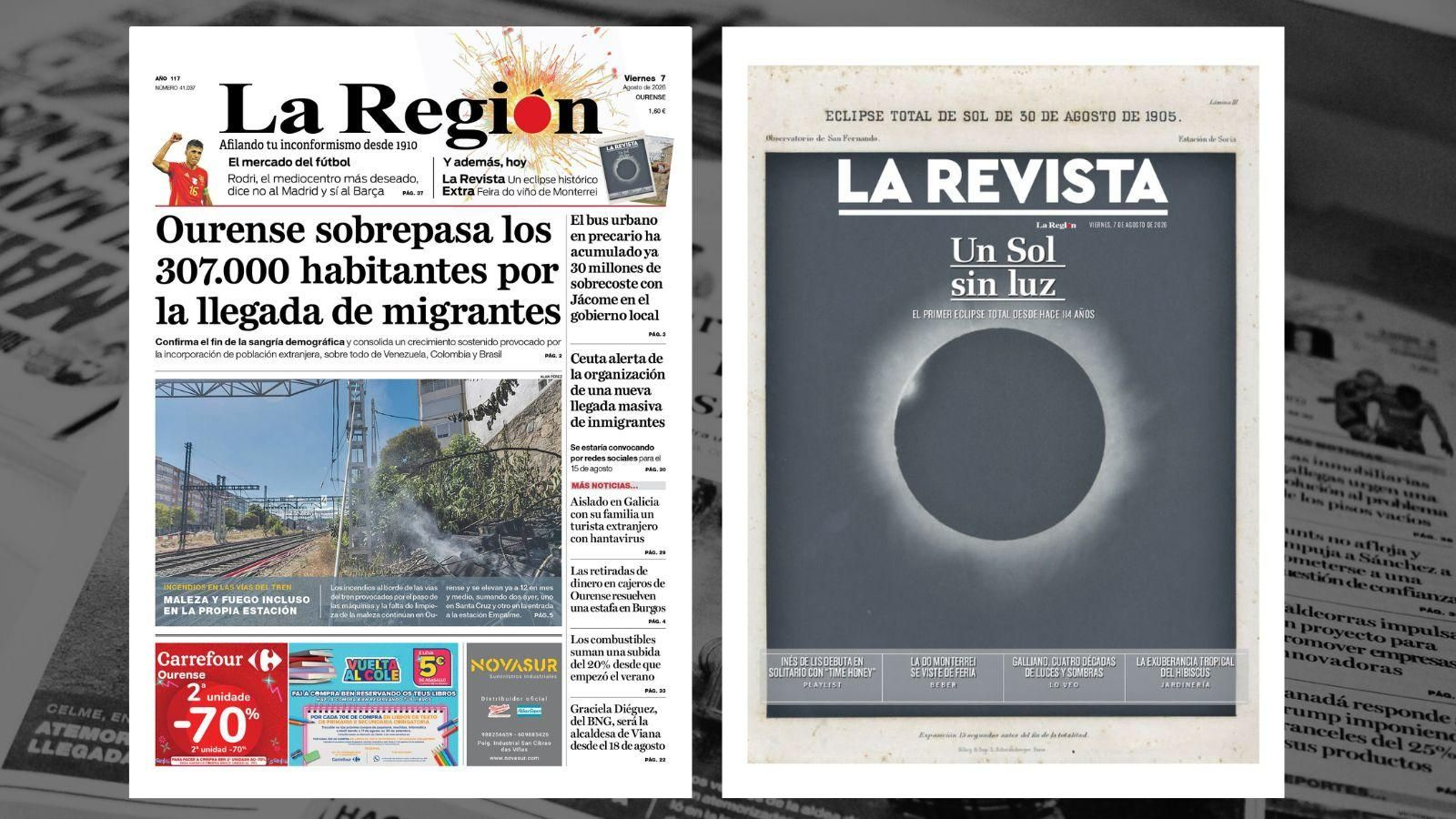 La portada de La Región de este viernes, 7 de agosto.
