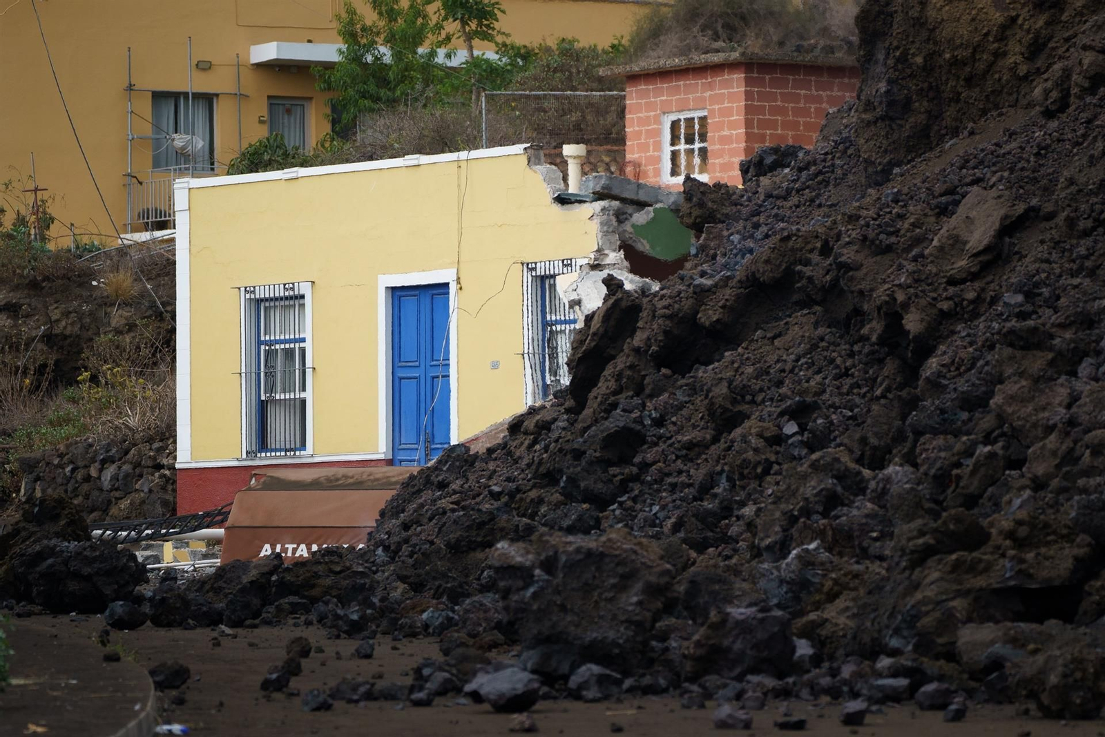 Una casa de Todoque, en el municipio de Los Llanos, engullido por la lava.