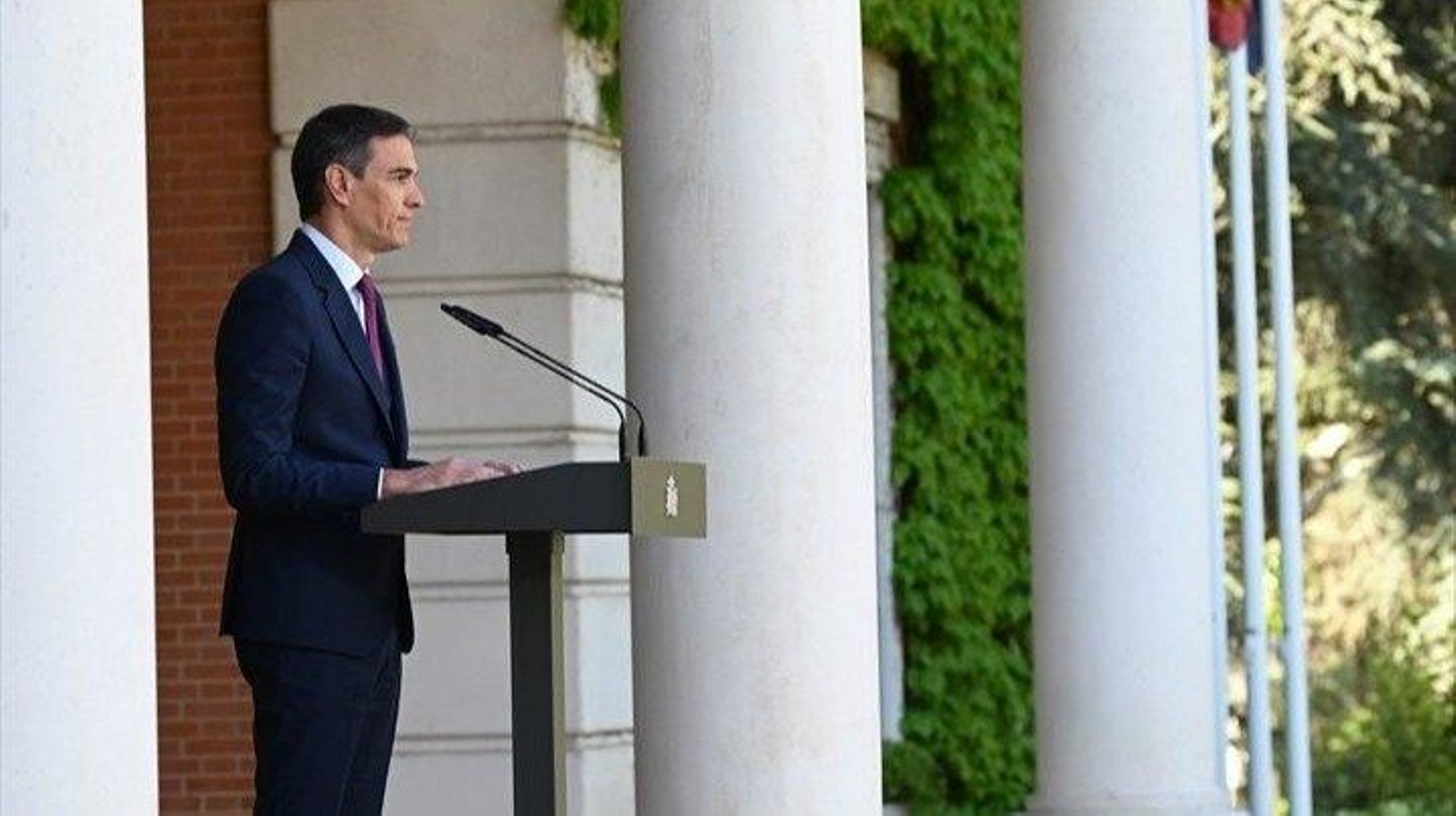 El presidente del Gobierno, Pedro Sánchez, comparece en el Complejo de la Moncloa (EP)