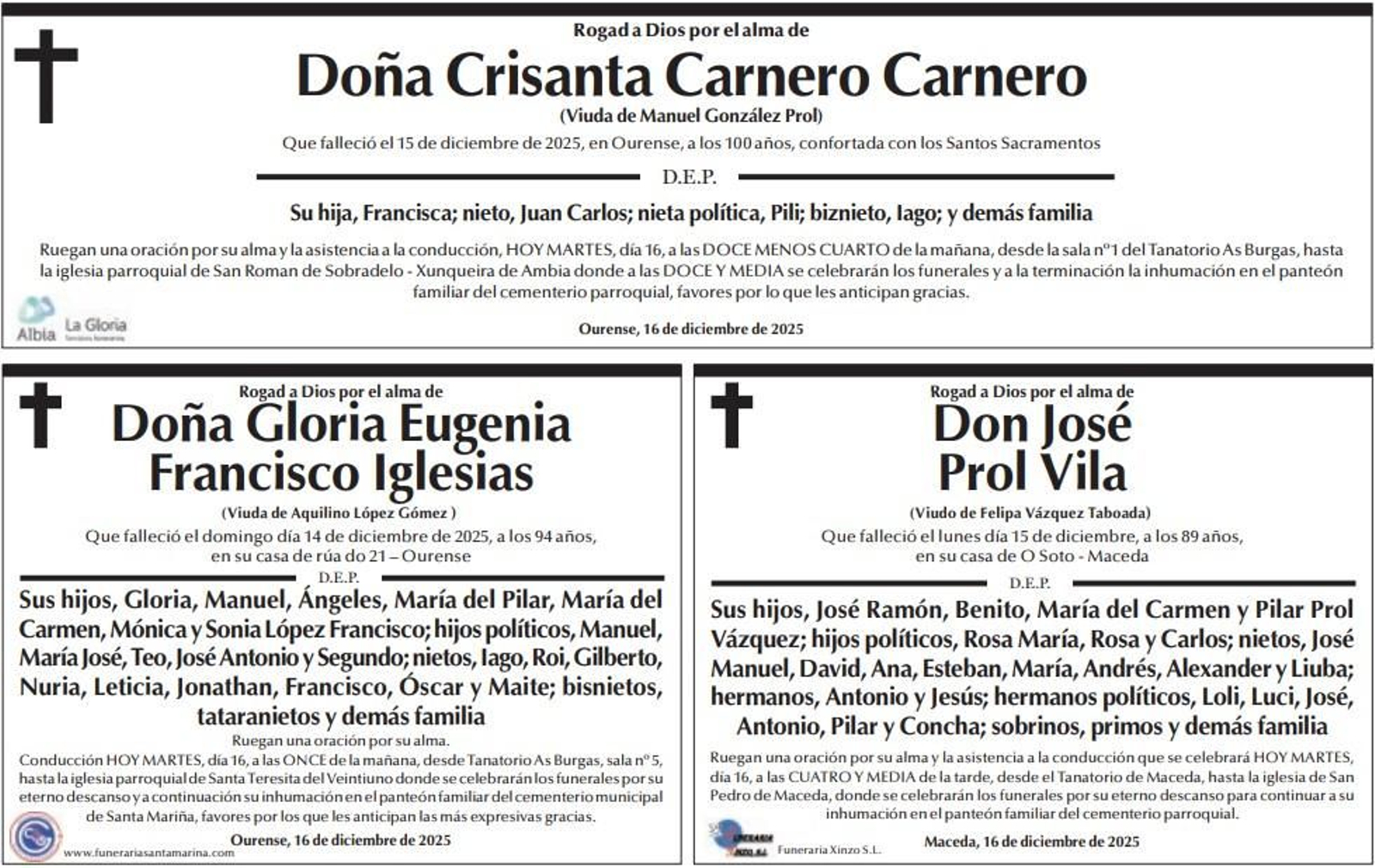 Las despedidas de este martes