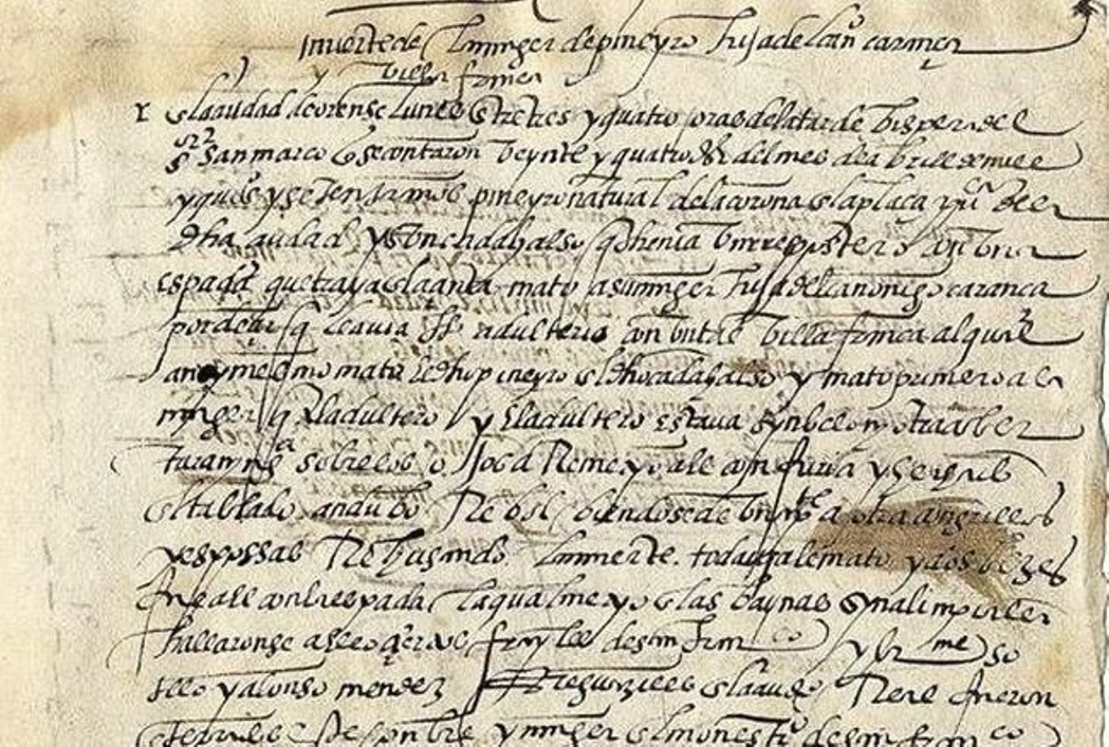 Extracto del documento original del notario Fernández Pérez de Lemos sobre el suceso.