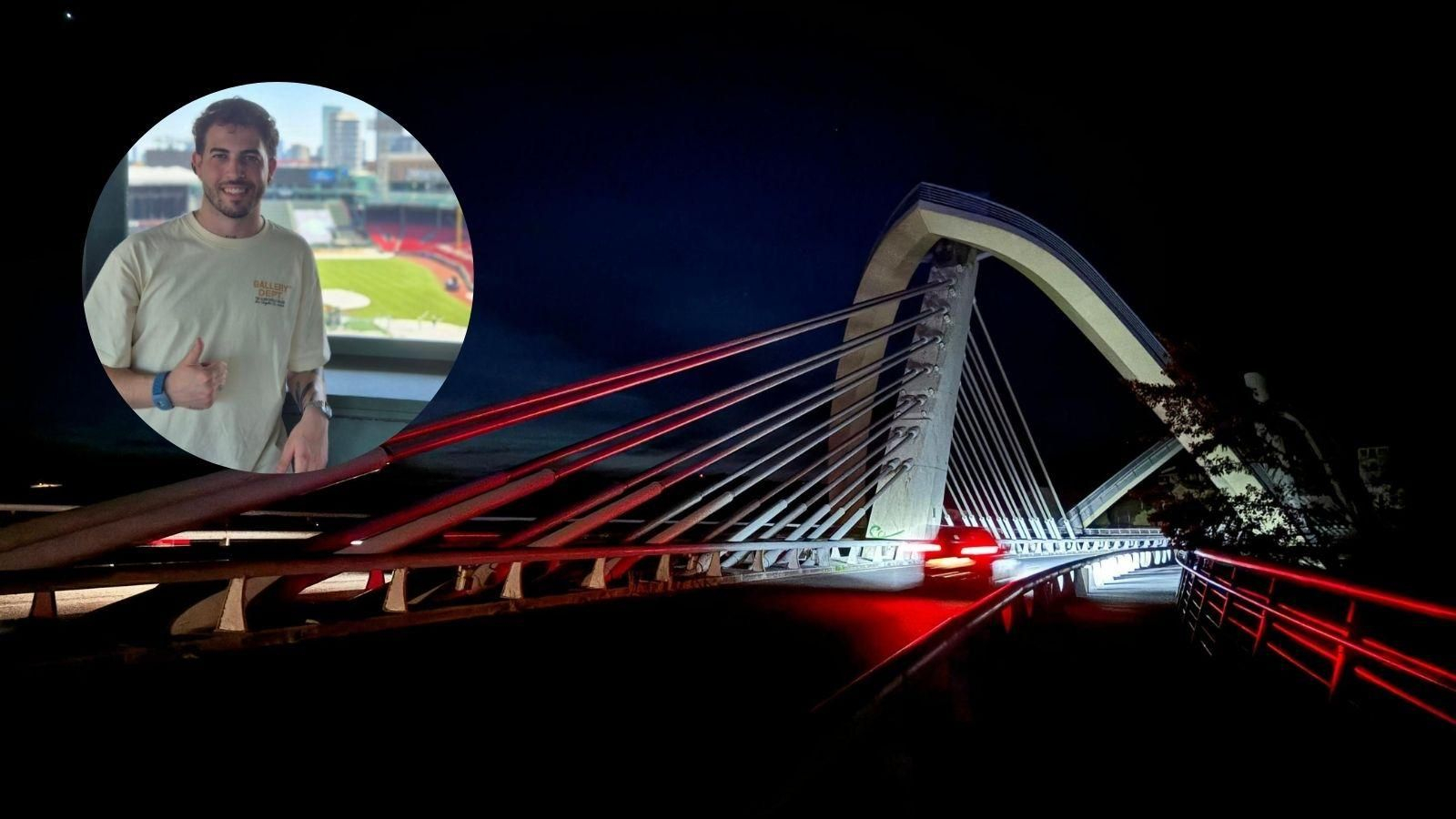 La arquitectura del Puente del Milenio conquista al streamer Pau Fuentes.