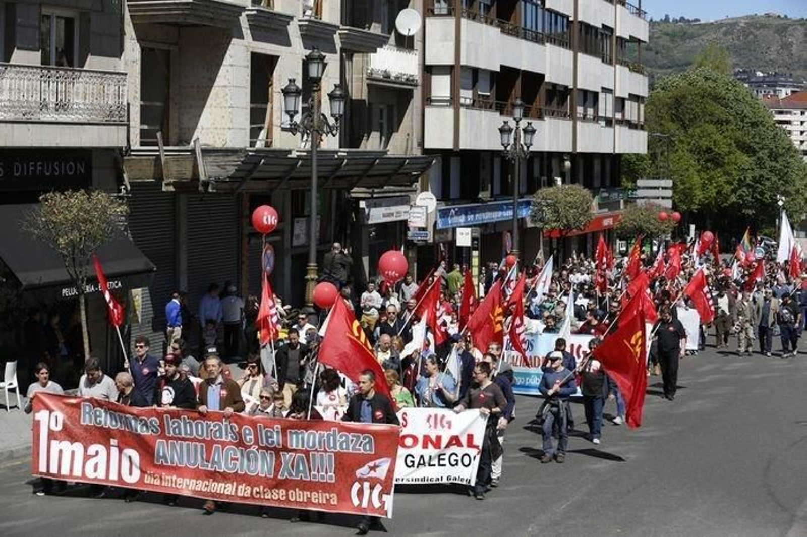 Ourense. 01-05-16. Local. Manifestacións no 1º de Maio.
Foto. Xesús Fariñas