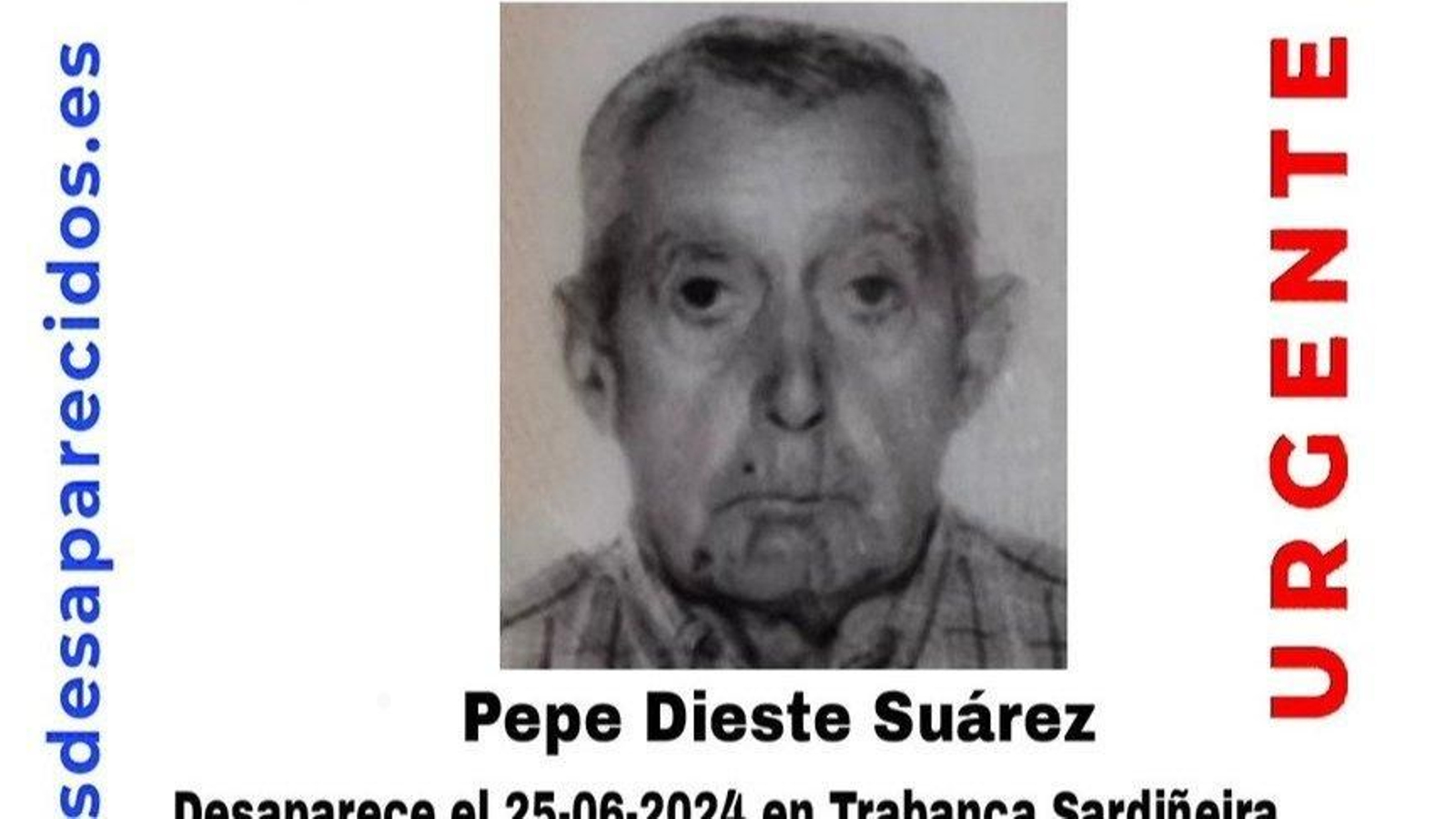 Buscan a un vecino de Vilagarcía de 79 años de edad, desaparecido el 25 de junio de 2024. // EP