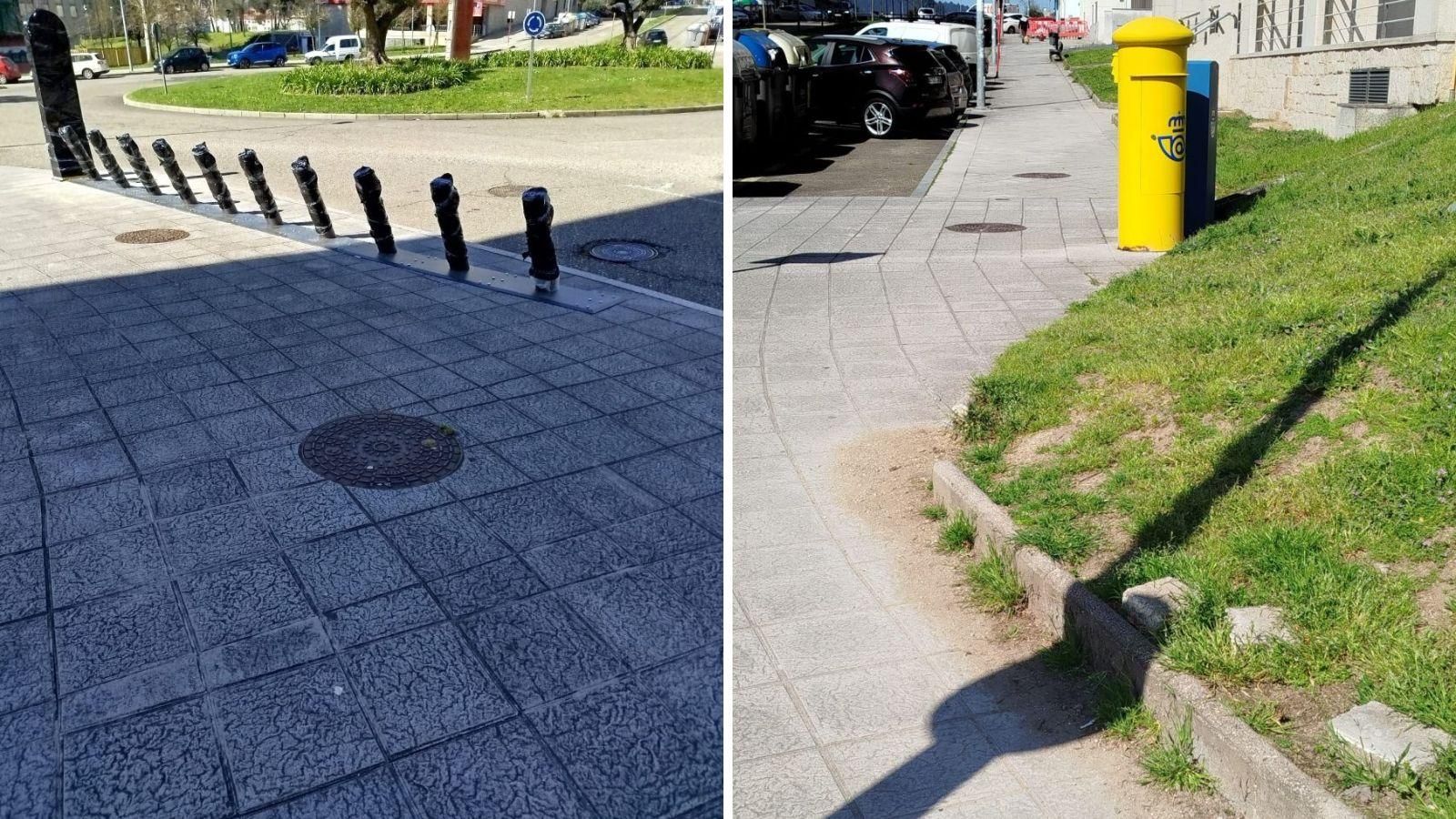 La diferencia entre los lados de la rotonda en Chano Piñeiro.