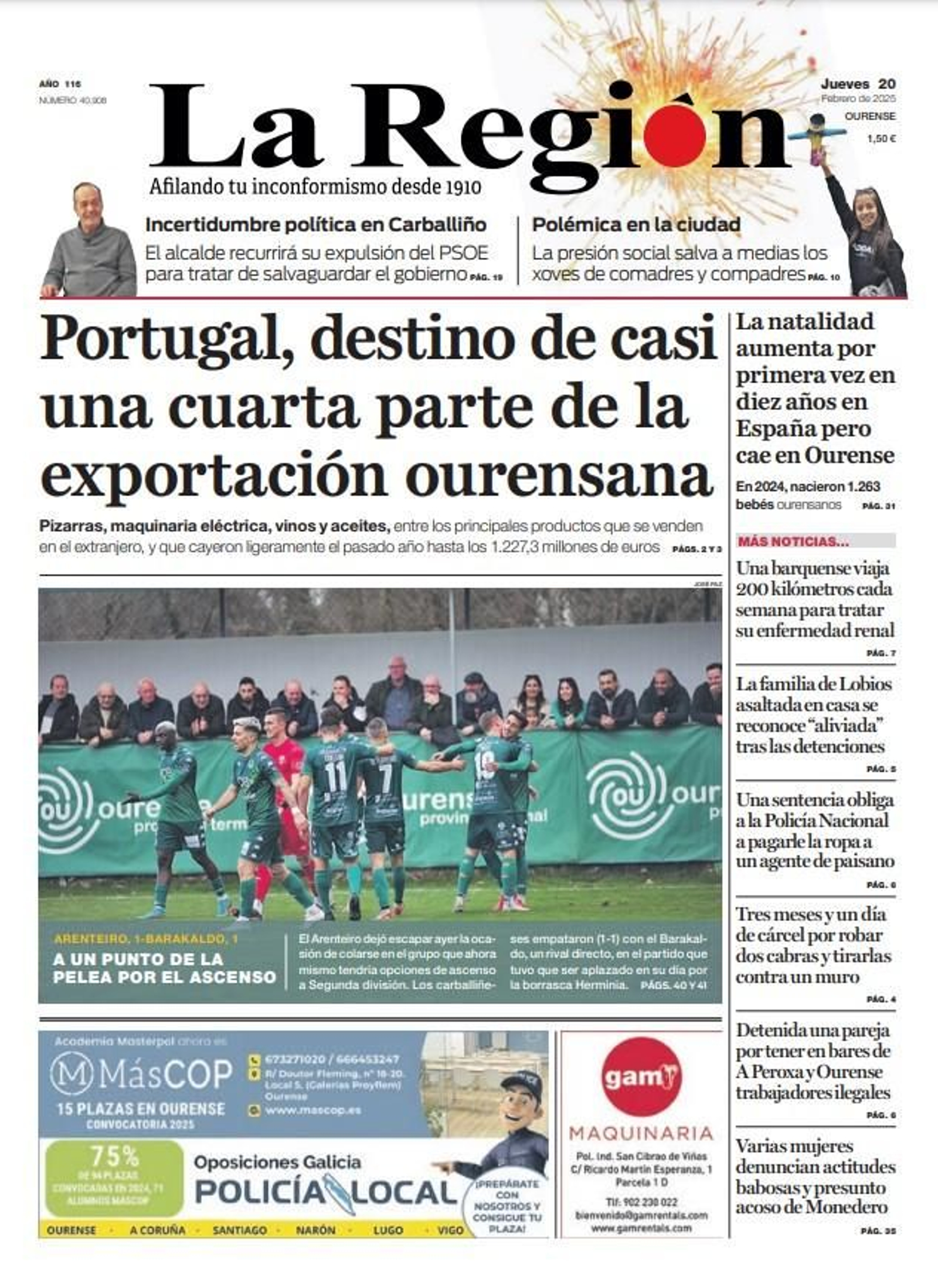 La portada de hoy, 20 de febrero
