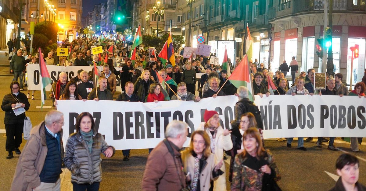 Vigo se moviliza en defensa de Palestina y contra el fascismo