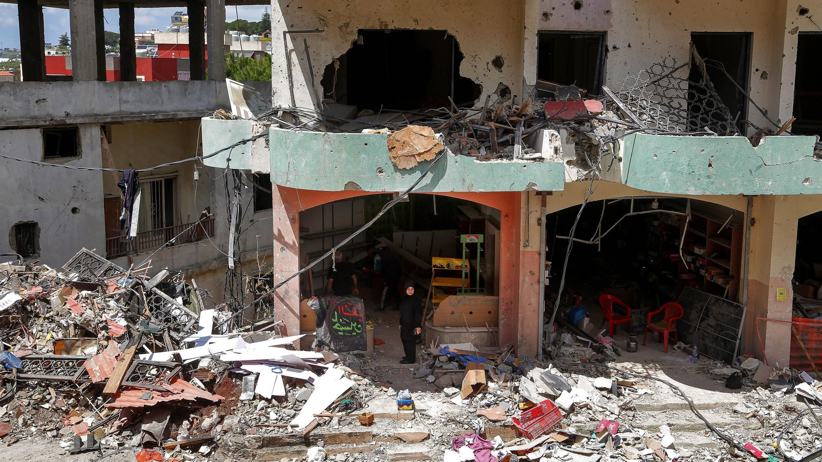 Local devastado por ataques de Israel en una localidad del sur de Líbano.
