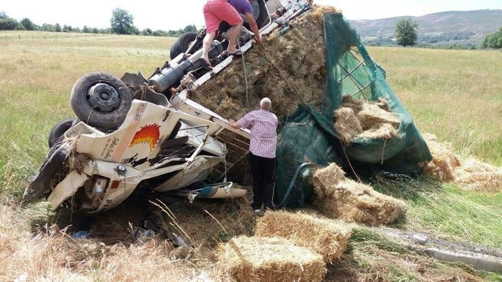 Imagen del camión siniestrado.