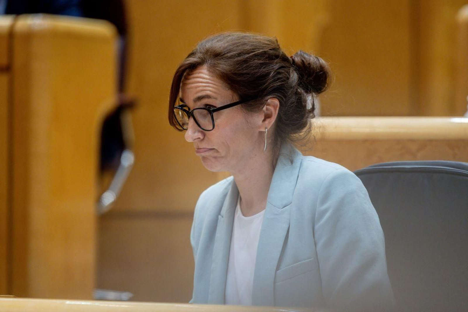 La ministra de Sanidad, Mónica García, en el Congreso de los Diputados.
