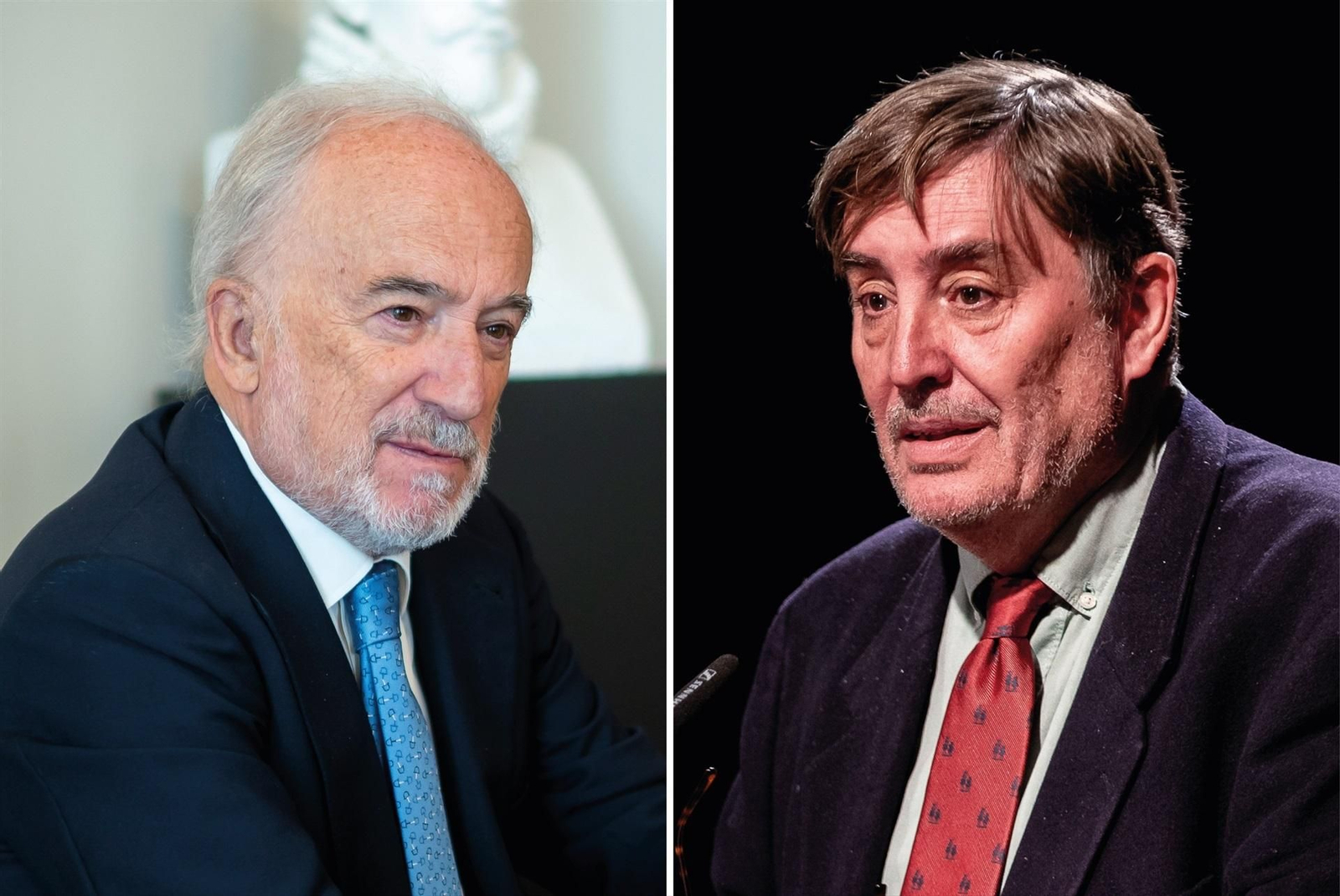 El director de la Real Academia Española y presidente de la Asociación de Academias de la Lengua Español (ASALE), Santiago Muñoz Machado (izquierda) y el director del Instituto Cervantes, Luis García Montero (derecha)