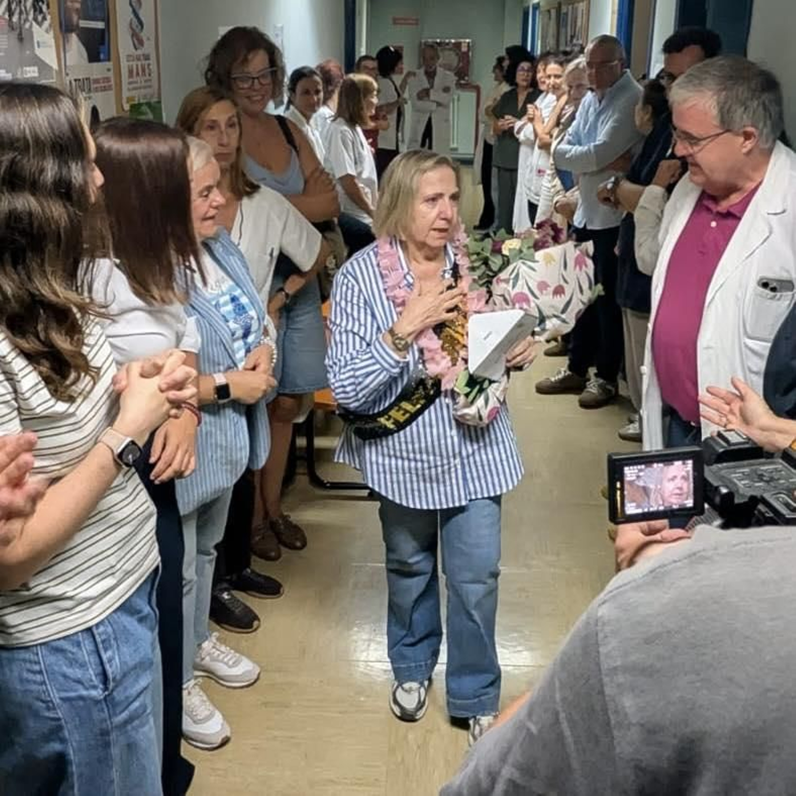 Momento de la despedida de María José Fernández del Estal