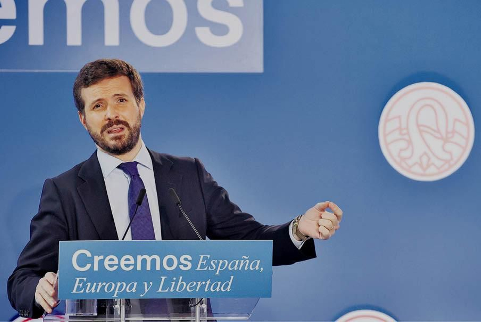 El presidente del PP, Pablo Casado, en los cursos de San Lorenzo de El Escorial.
