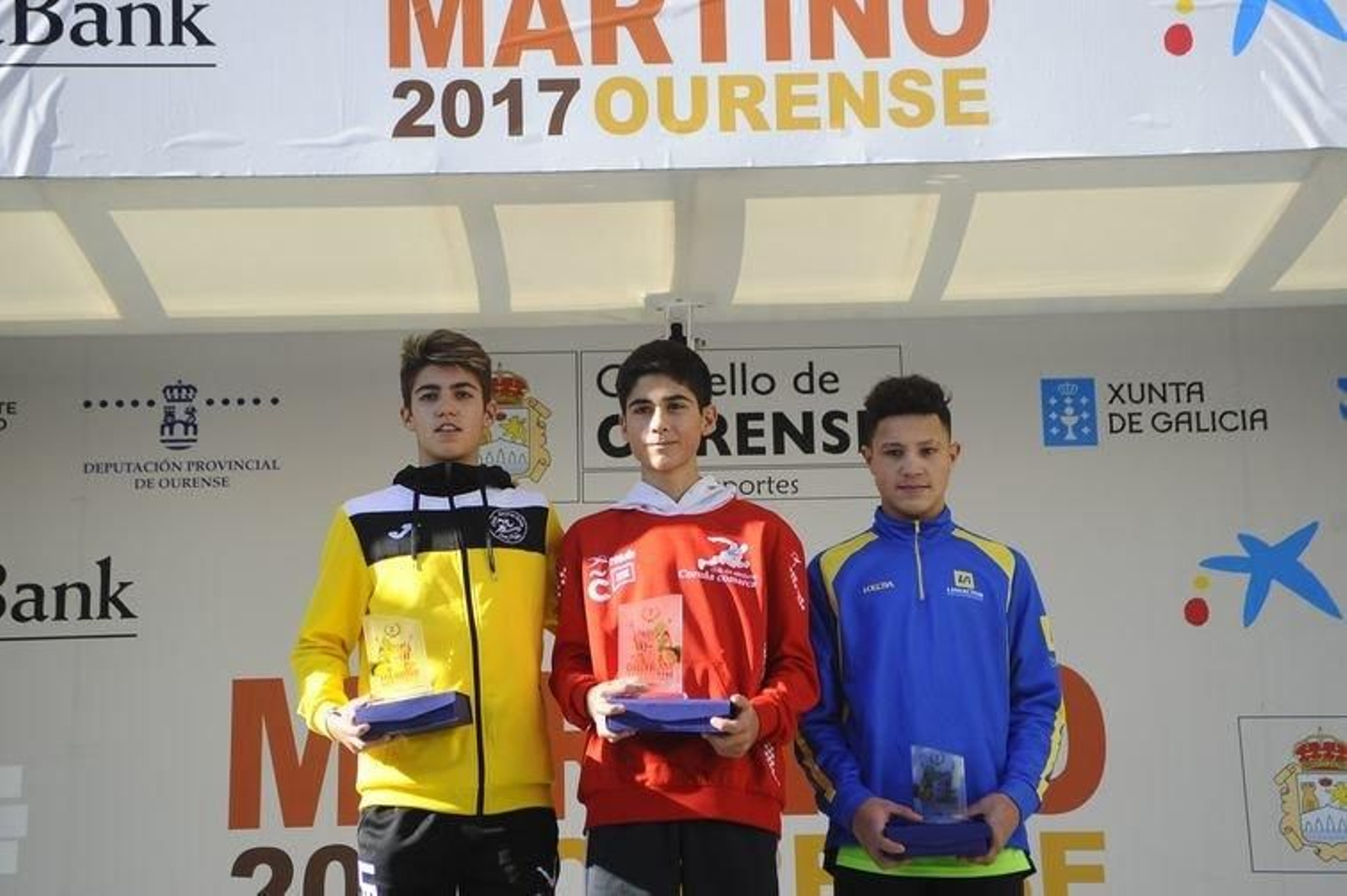 SUB 18 MASCULINA/ Iván Salgado, Iago Alonso y Said Abdoun.