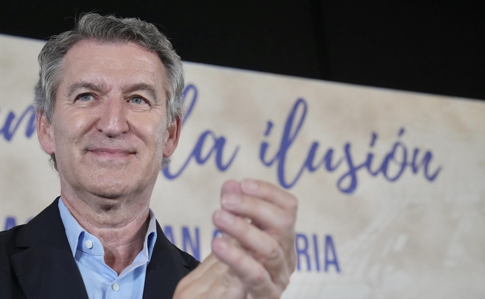 Feijóo durante la presentación del candidato del PP en Las Palmas de Gran Canaria