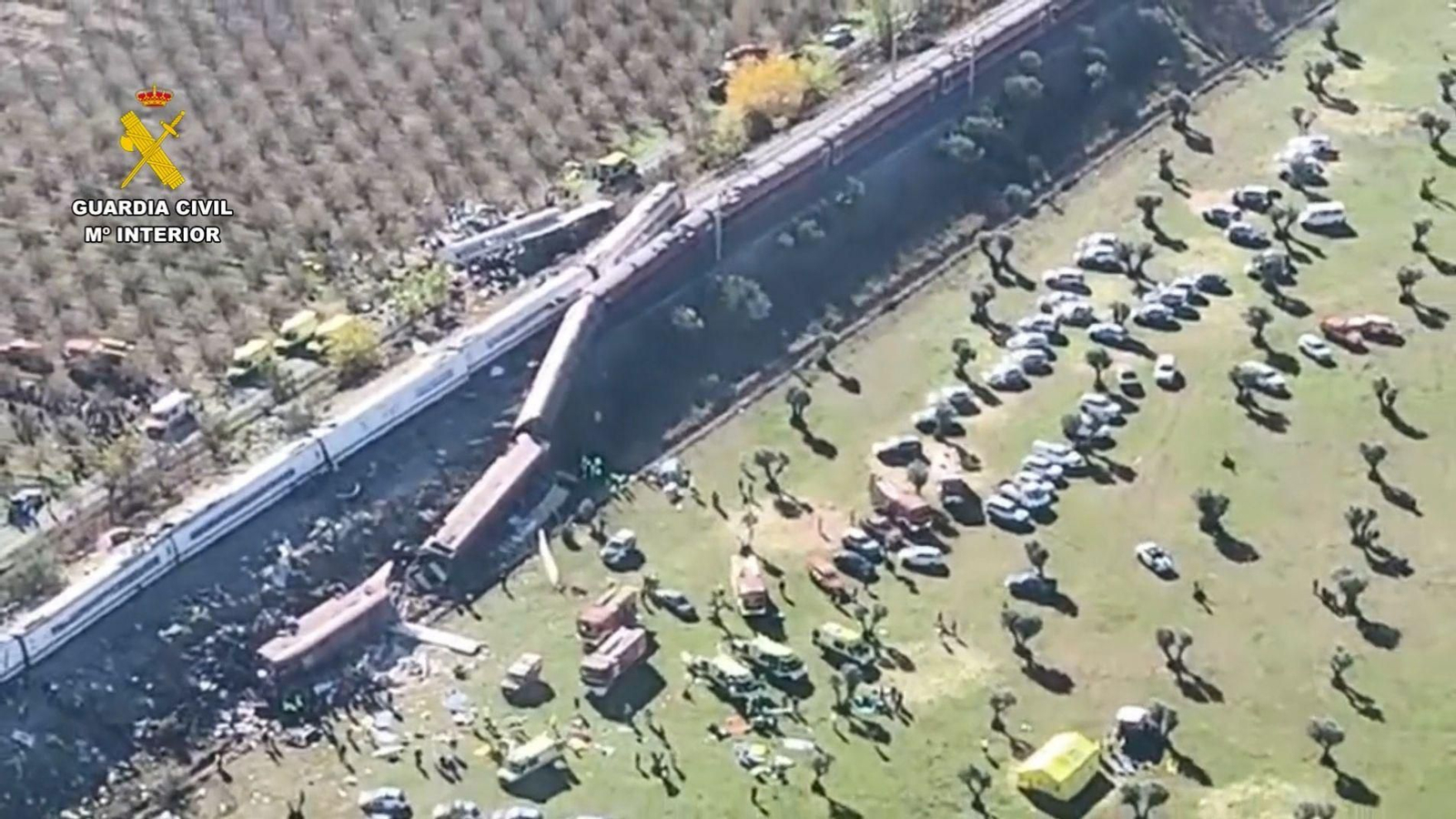 La zona del accidente ferroviario desde el aire en Toledo.
