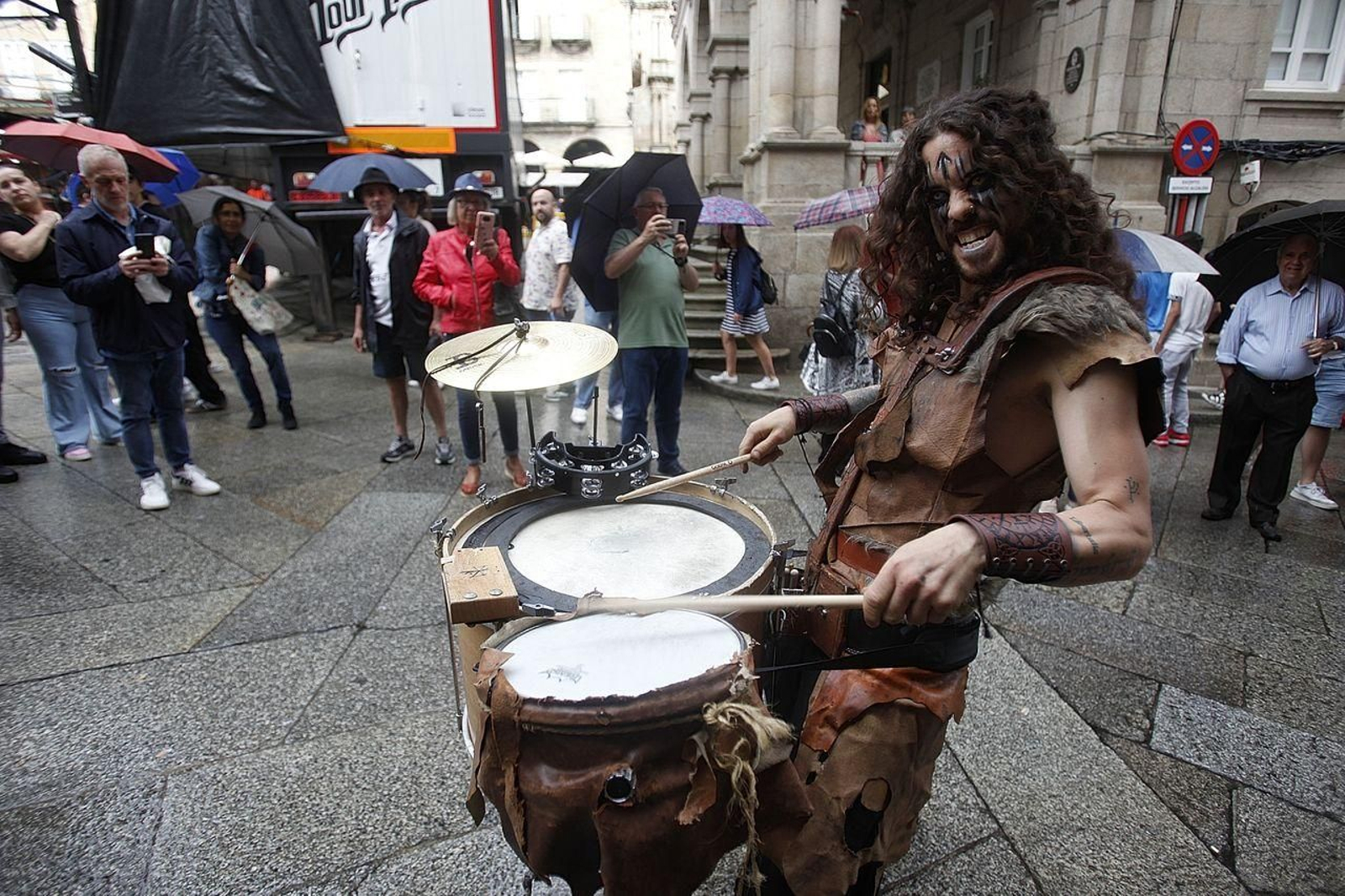 Espectáculo medieval en las fiestas de Ourense.