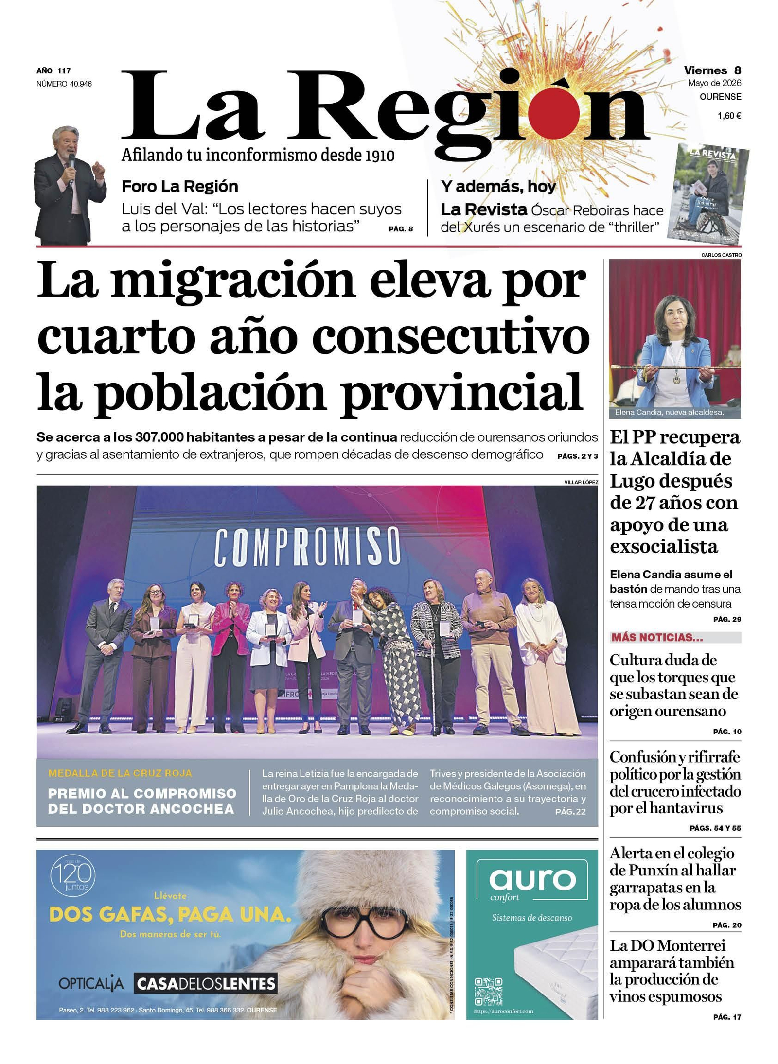 La portada de La Región.