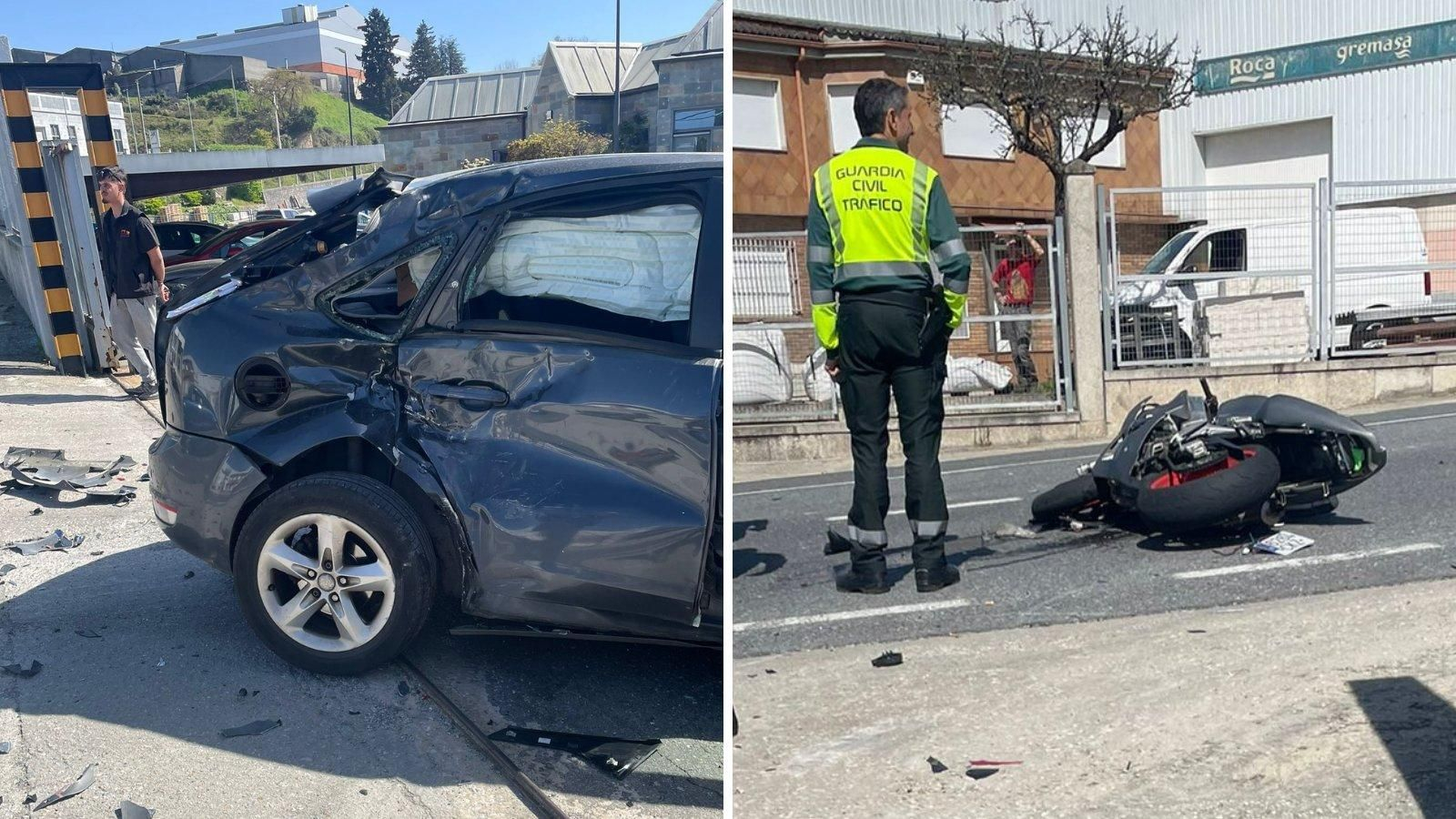 Imagen del estado en que han quedado ambos vehículos implicados