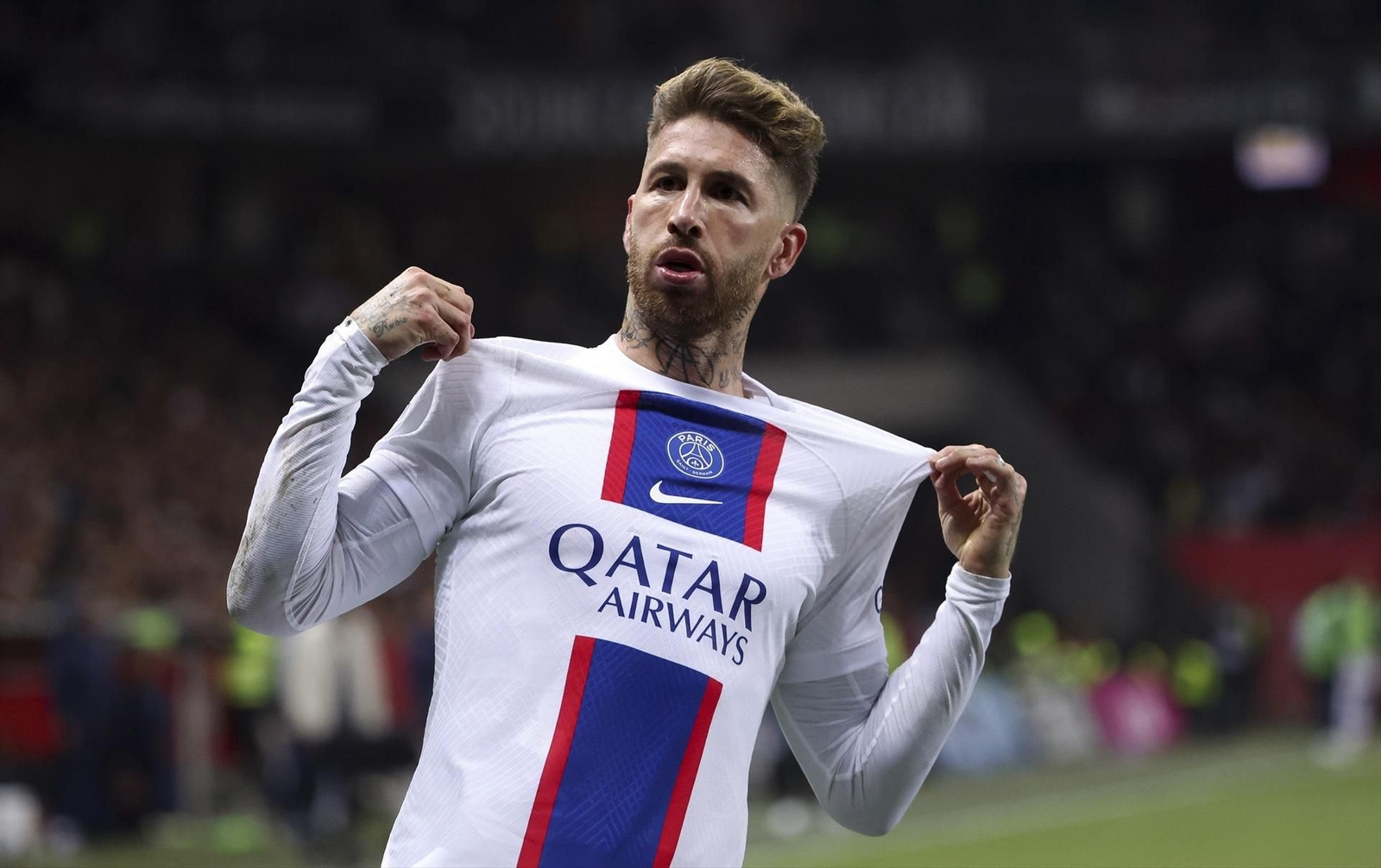 Sergio Ramos, en un partido de la pasada temporada con el PSG. // E.P.