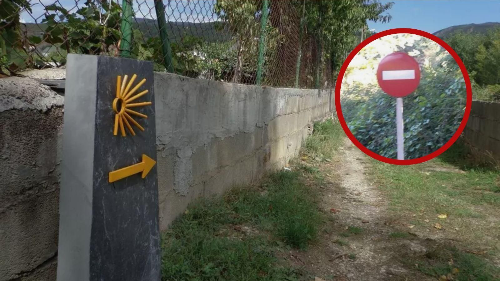 La desconcertante señal en el Camiño de Inverno a su paso por Vilamartín de Valdeorras.