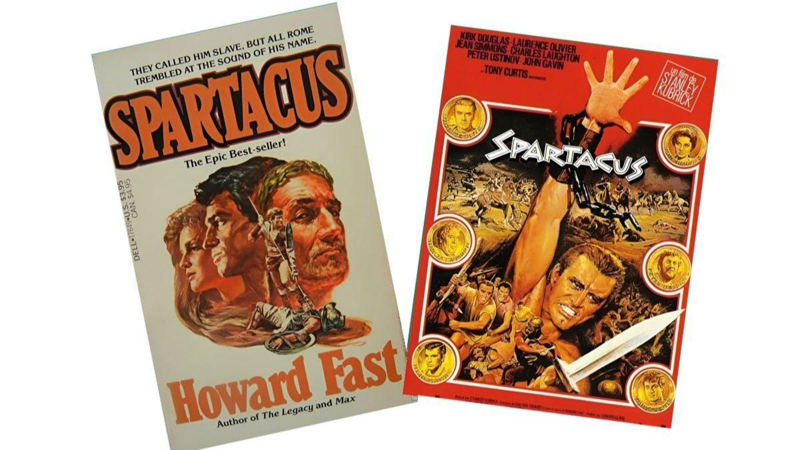 Spartacus, portadas da novela e filme