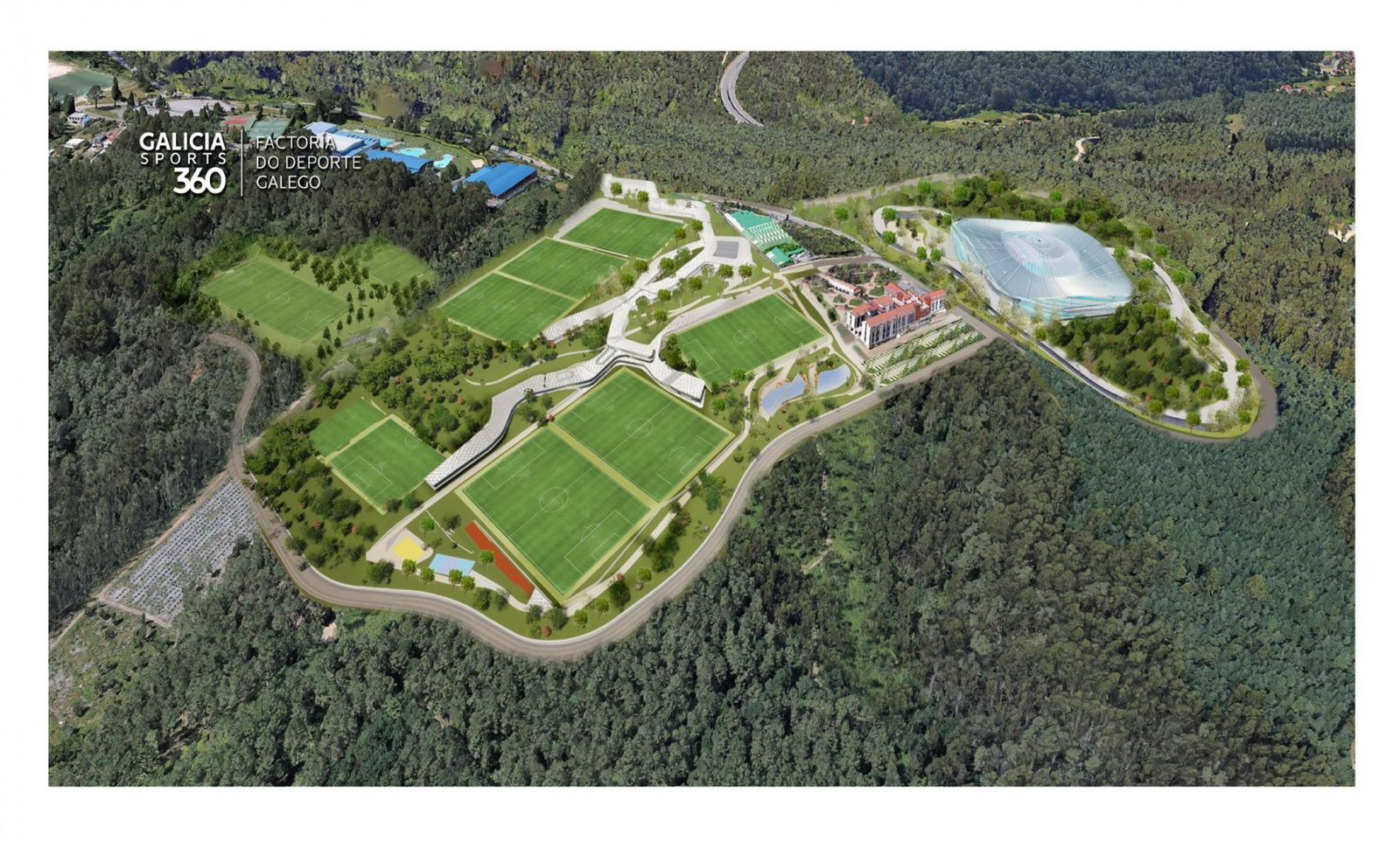 Maqueta del proyecto de la ciudad deportiva del Celta en Mos.