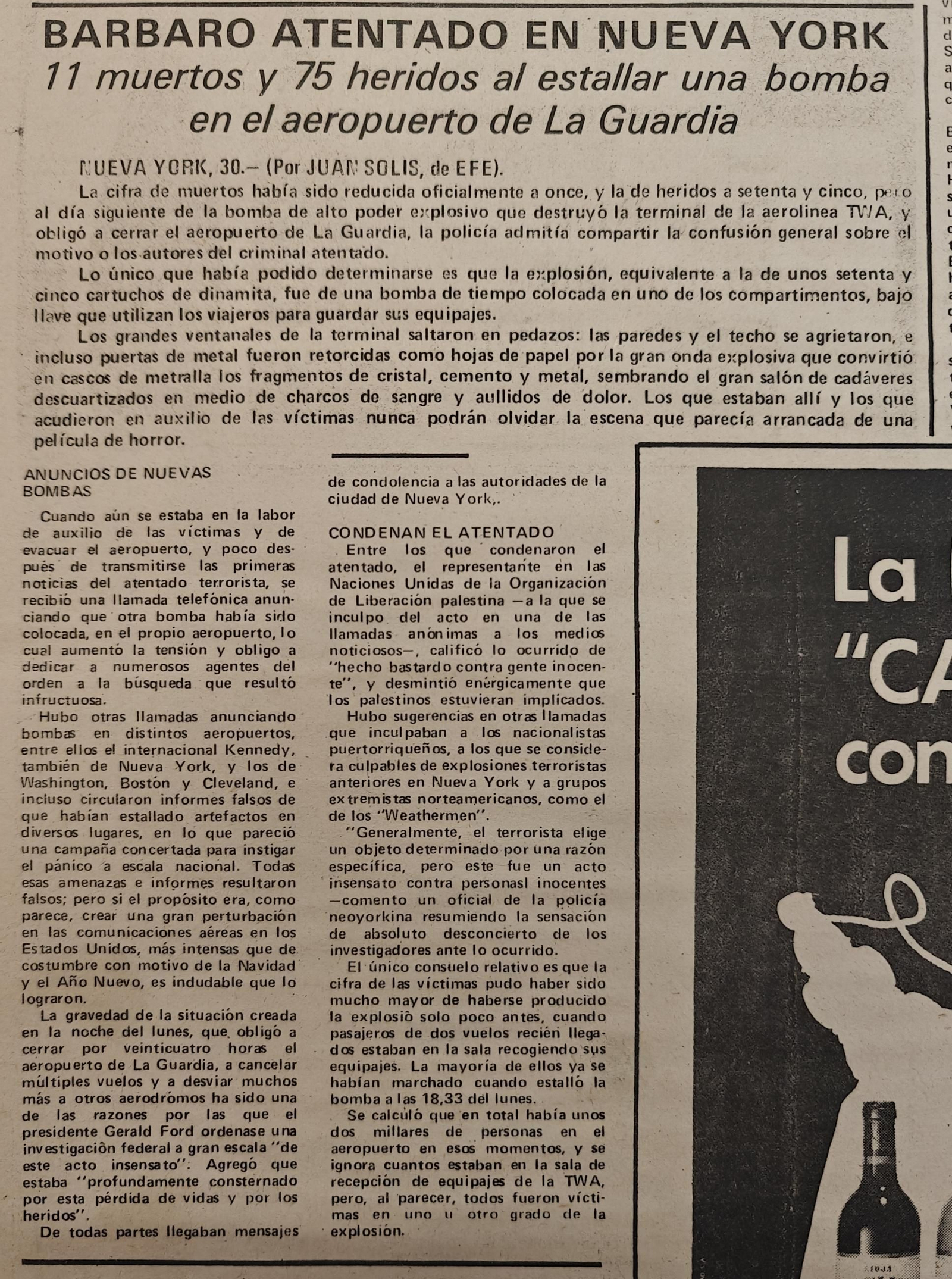 Un recorte de la época.