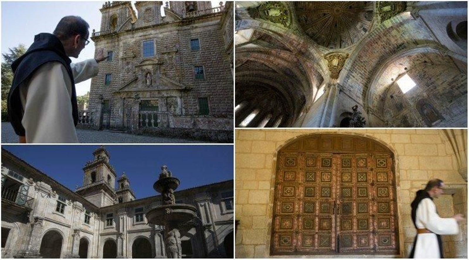 Estado que presentan diferentes zonas del monasterio de Oseira tras las obras.