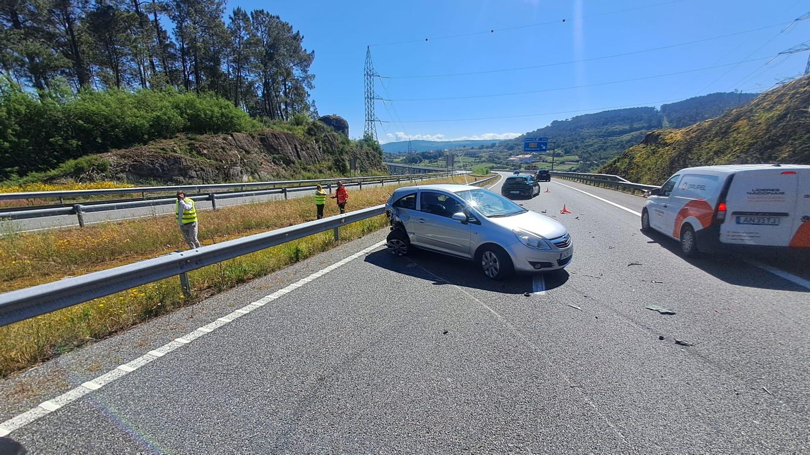 Uno de los coches implicado en el accidente.