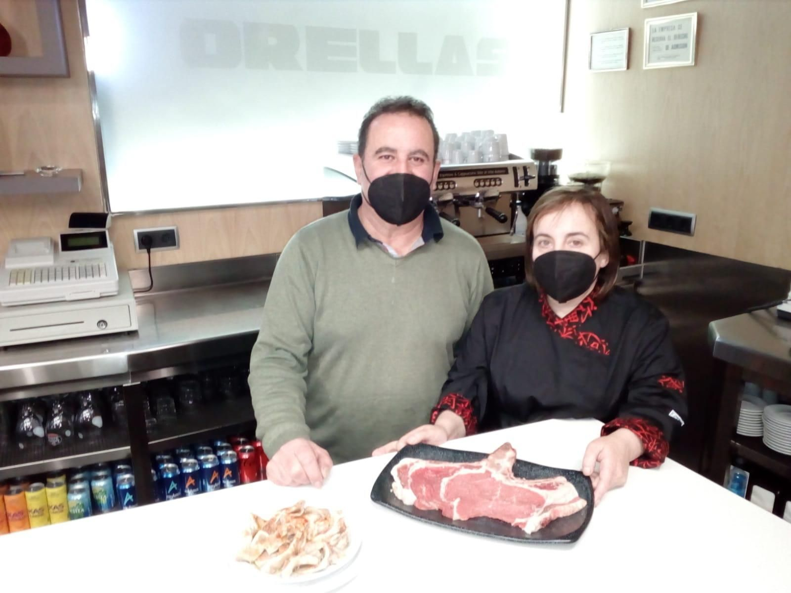 Demetrio Cid y María José Vázquez en el Restaurante Orellas.