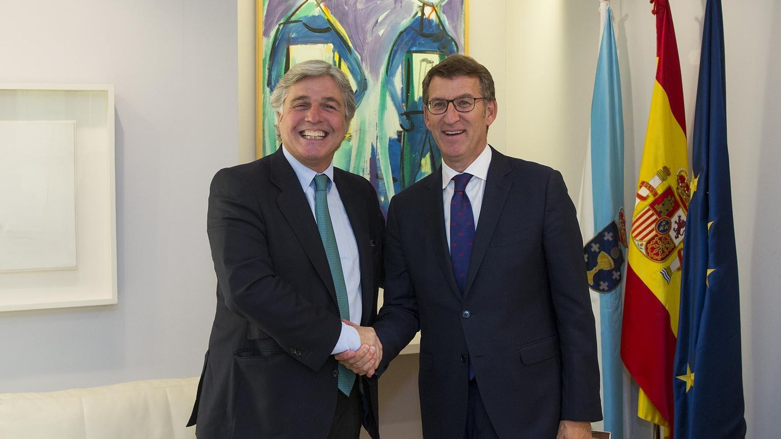 Tabaré Vázquez, recibido por Alberto Núñez Feijóo en su etapa como presidente de la Xunta